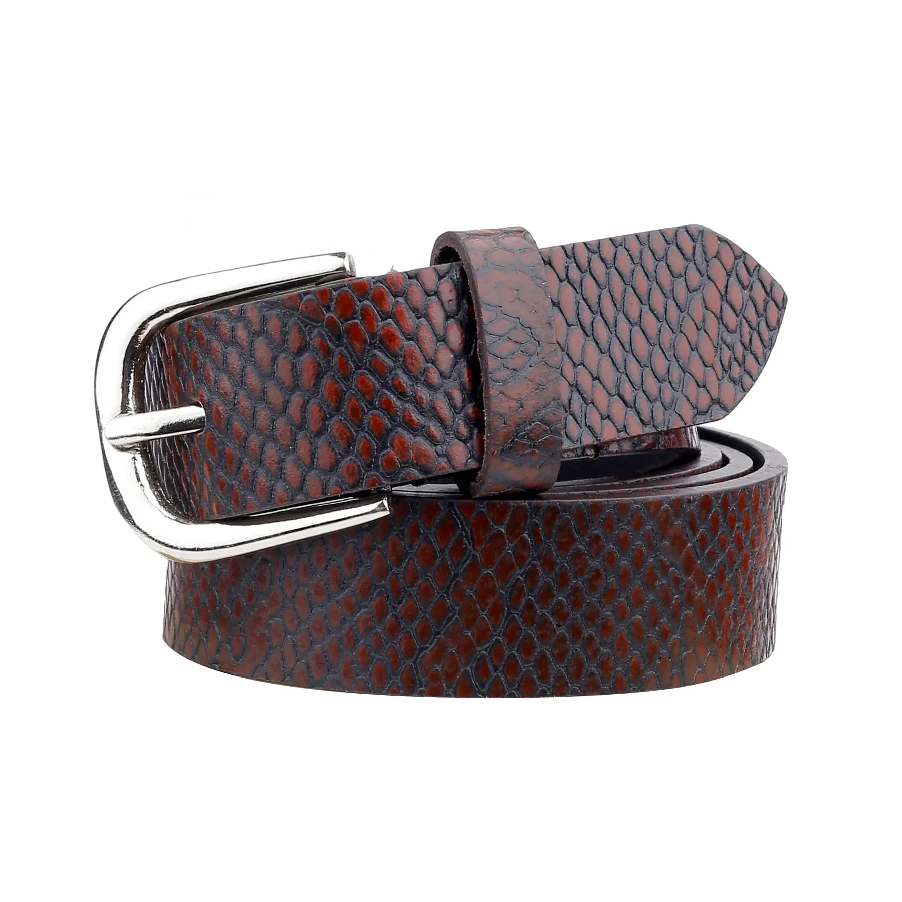 Bacca Bucci Women Genuine Leather Belts with Imported Nickle Free Buckle | Width : 28 MM | Two tone Finish Belt