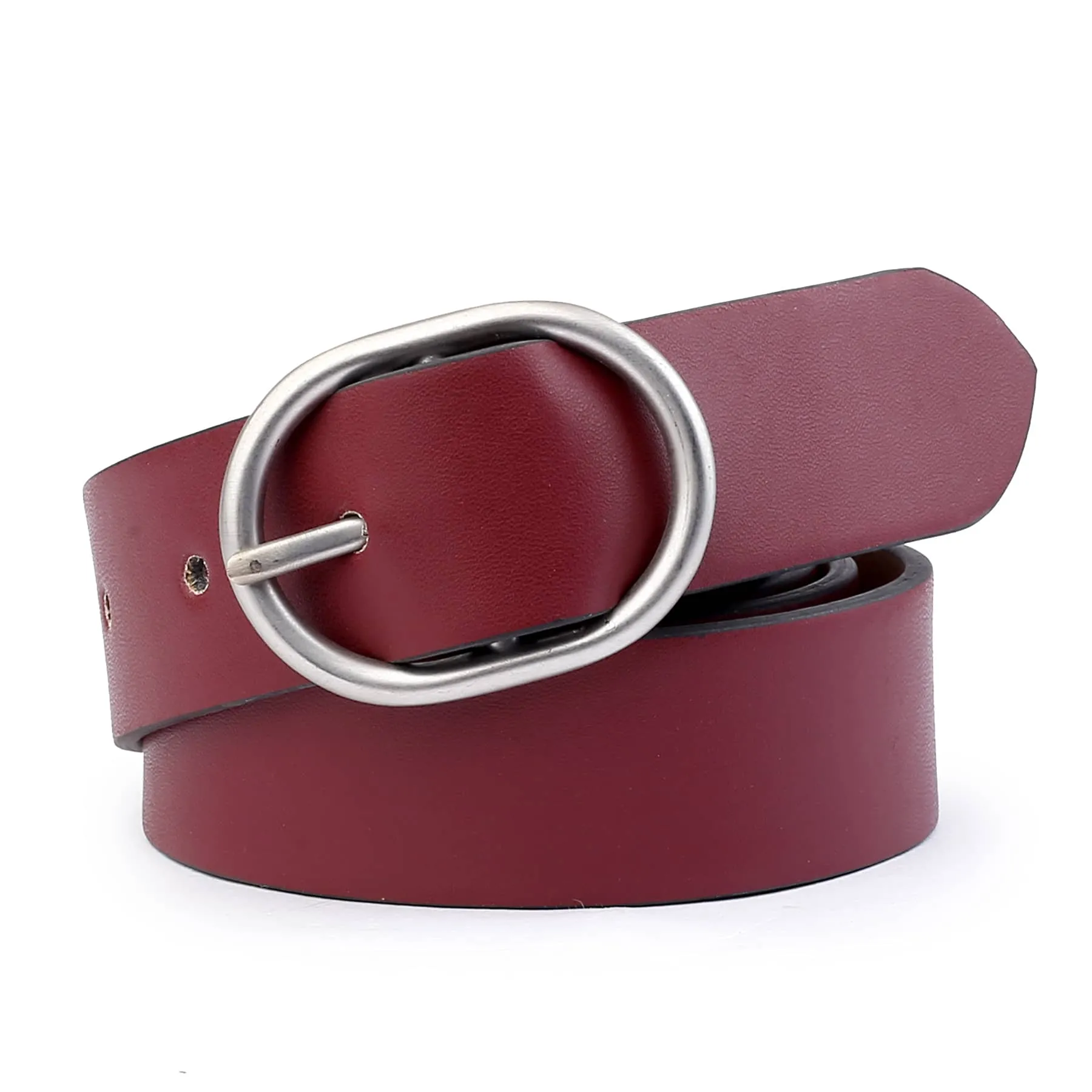 Bacca Bucci Women Leather Belts with Imported Nickle Free Buckle | Width : 30 MM | Solid Color Matt Luster Finish Belts