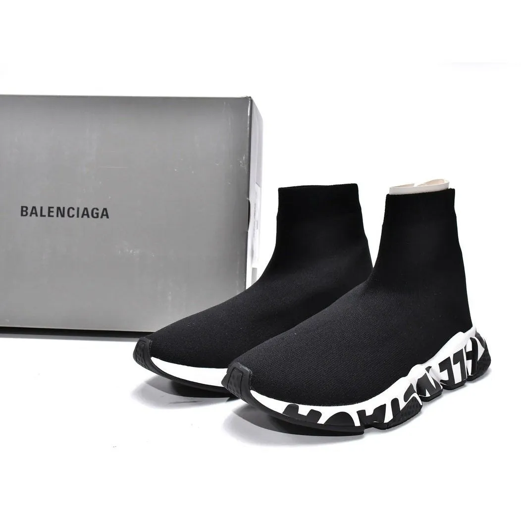 BALENCIAGA SPEED GRAFFITI TRAINER x BLACK WHITE