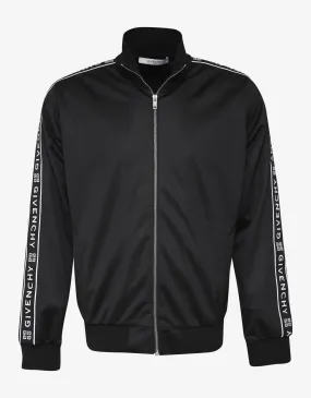 Black 4G Logo Band Zip Track Jacket