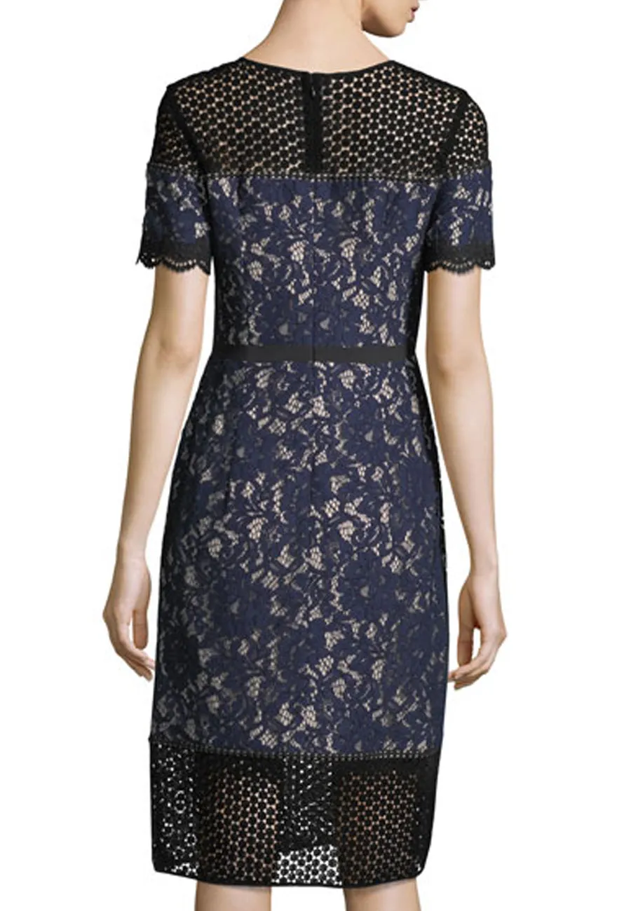 Black & Navy Aknar Lace Dress