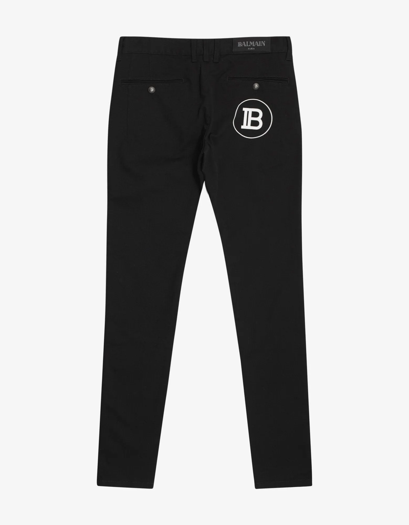 Black B Logo Chino Trousers