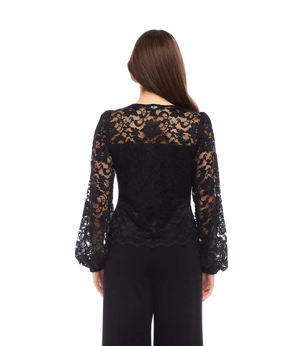 Blouson Sleeve Lace Top