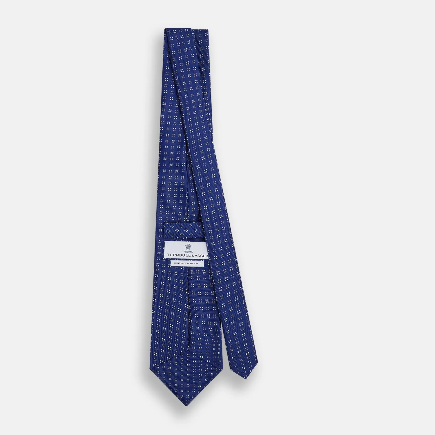 Blue and Brown Multi Dot Silk Tie