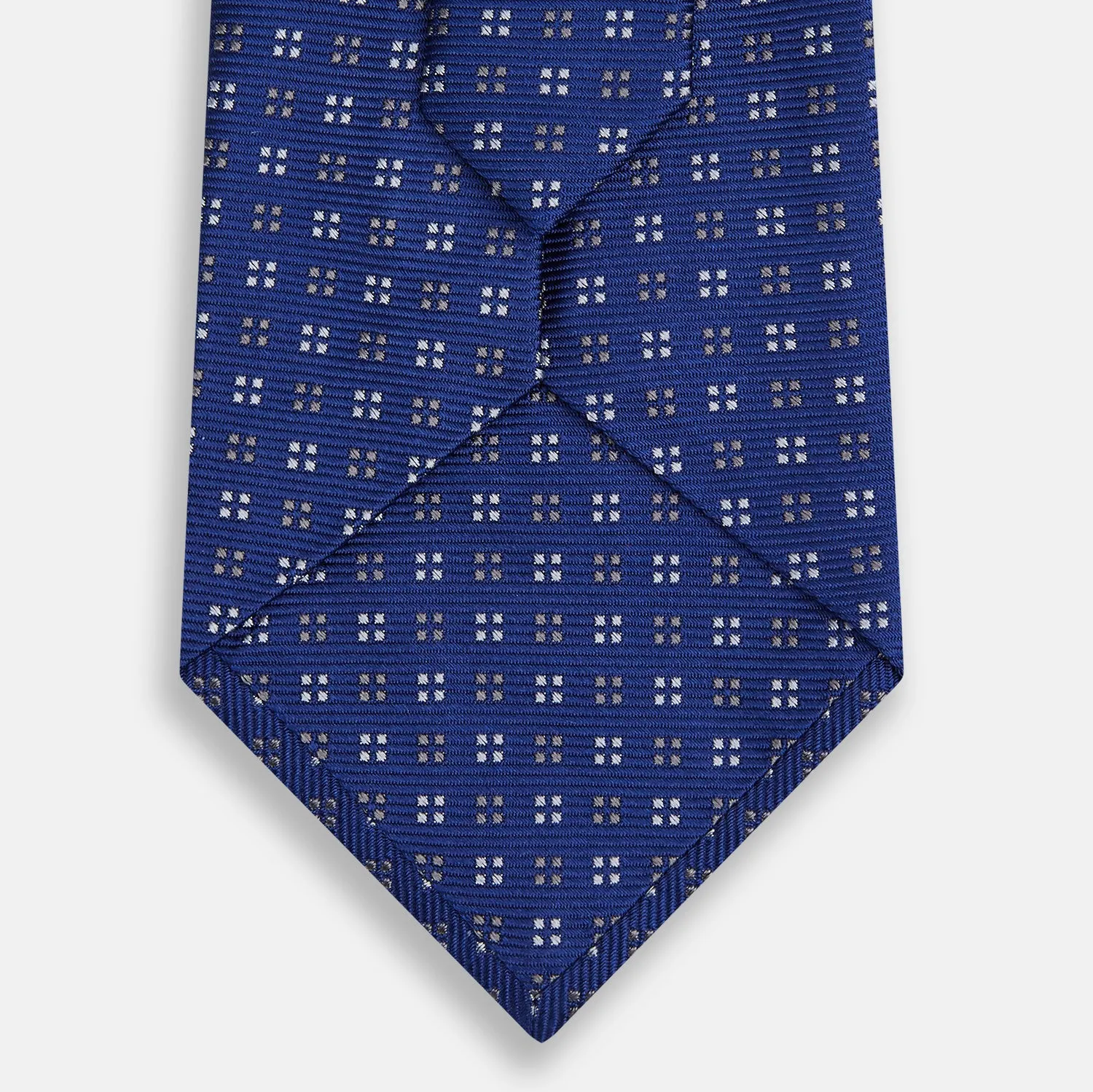 Blue and Brown Multi Dot Silk Tie