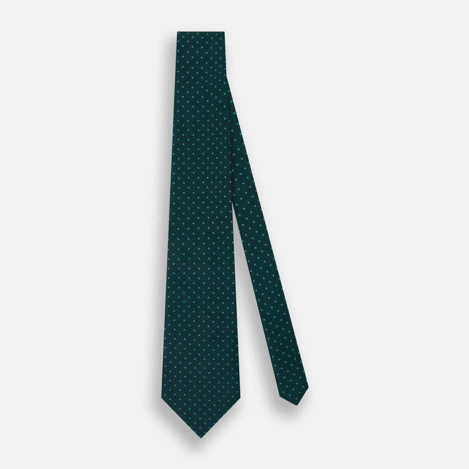 Blue and Forest Green Micro Dot Silk Tie