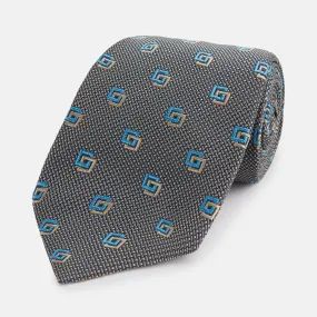 Blue and Gold Silk Tie