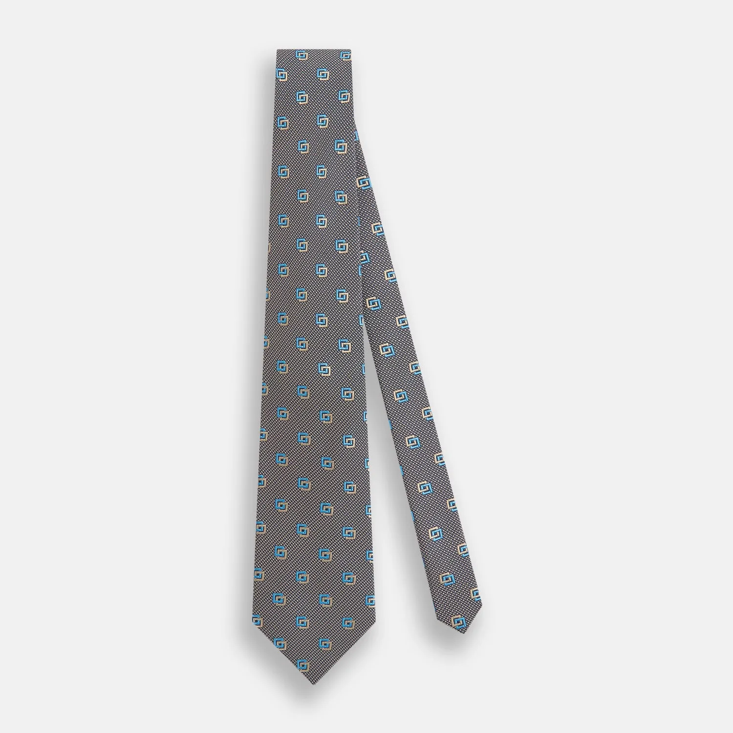 Blue and Gold Silk Tie