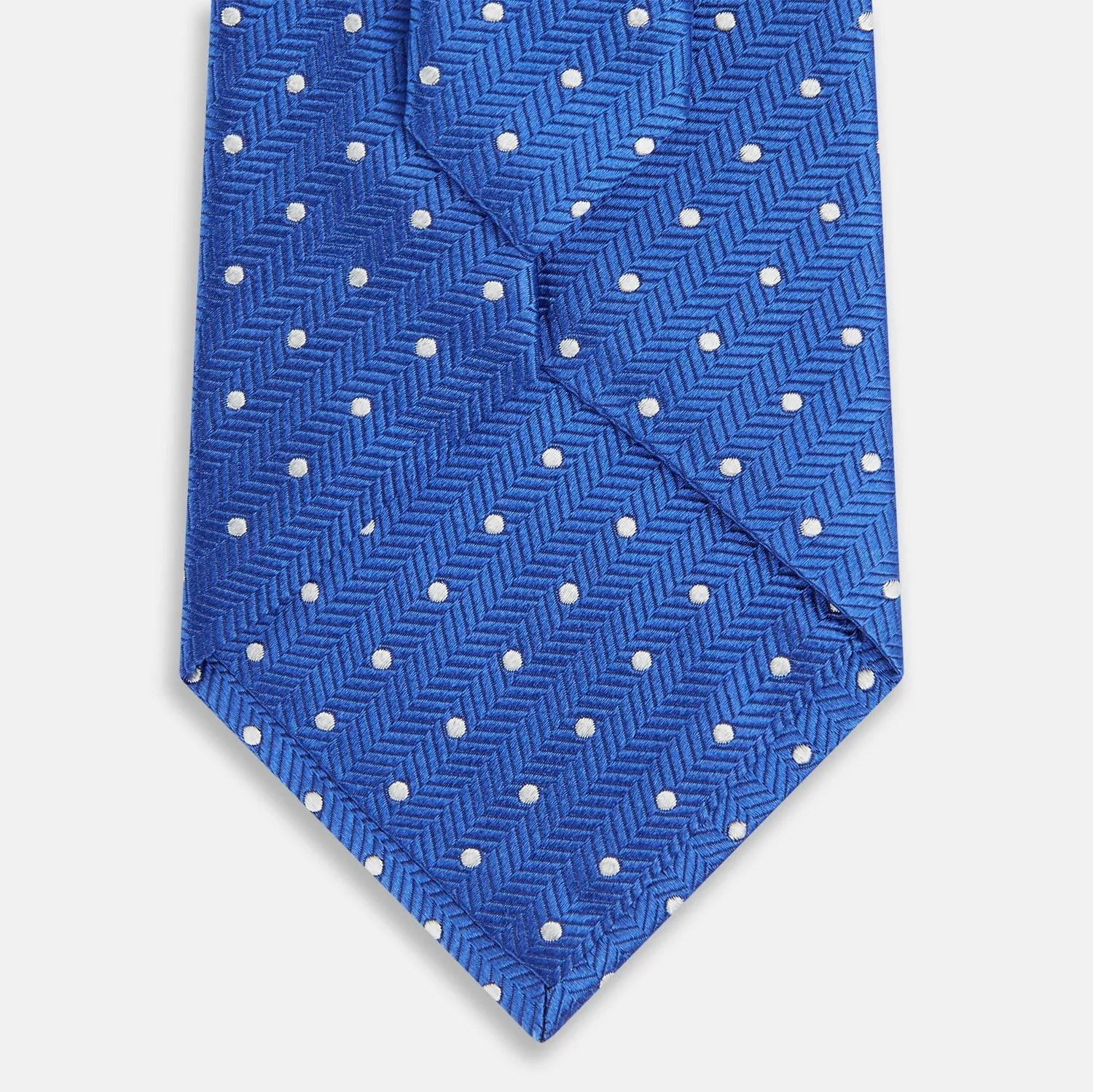 Blue and White Micro Dot Silk Tie