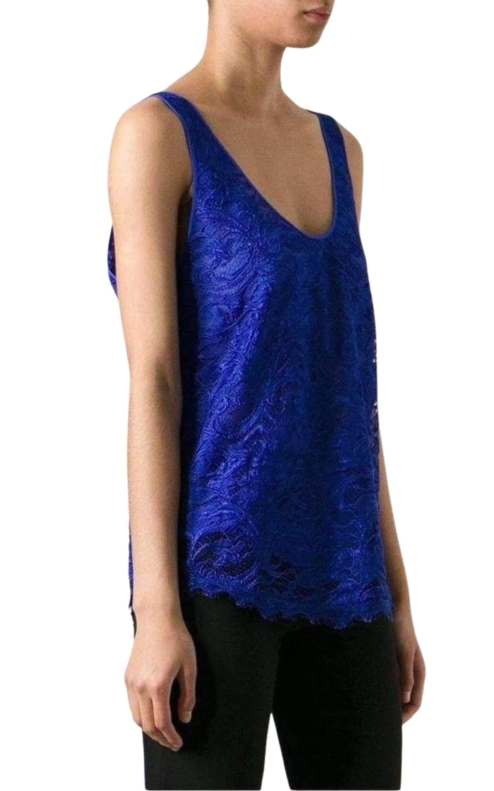 Blue Lace Tank Top