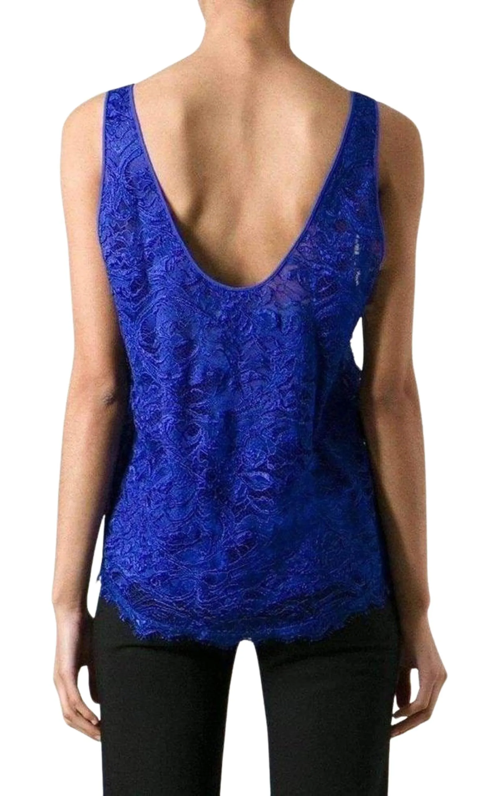 Blue Lace Tank Top