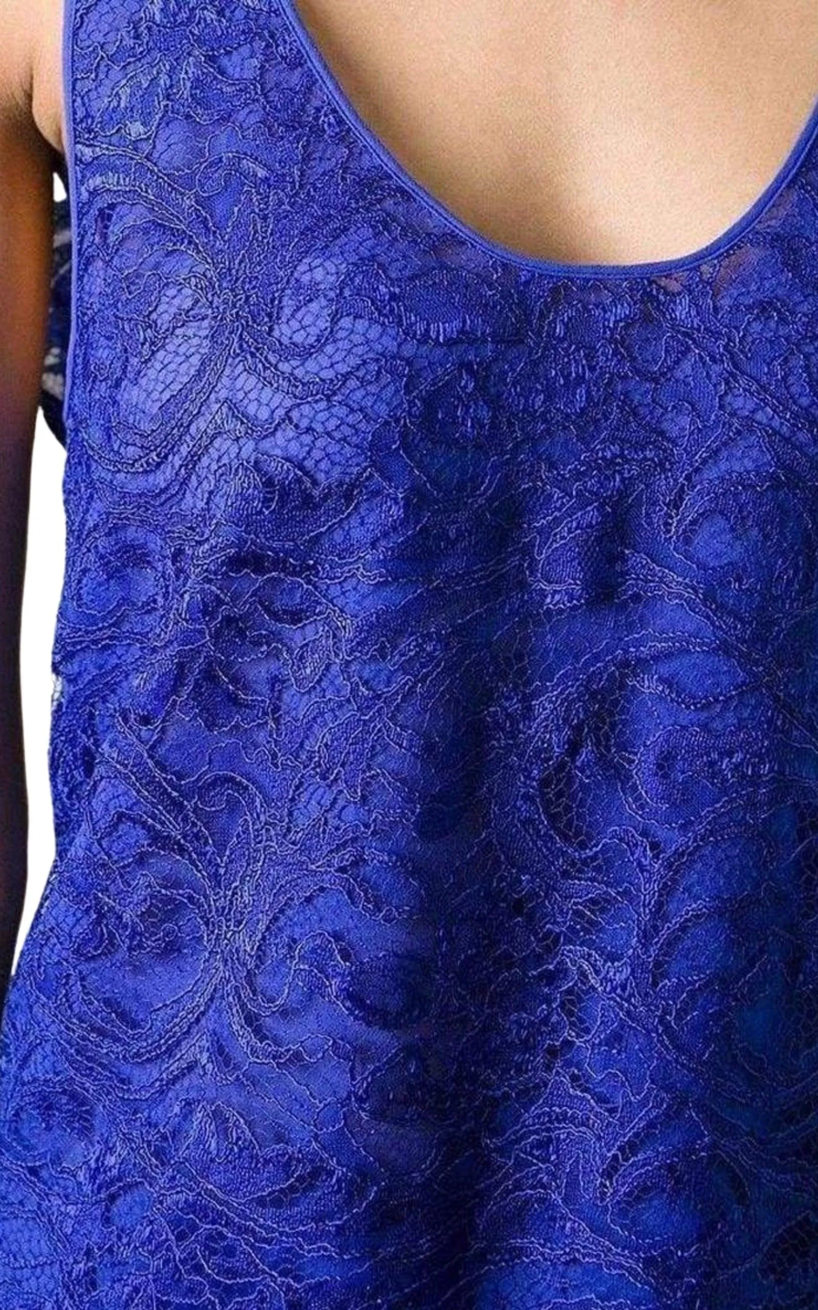 Blue Lace Tank Top