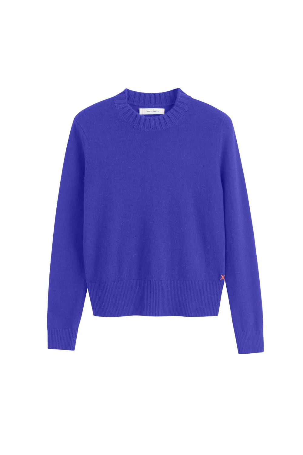 Blue-Violet Wool-Cashmere Cropped Sweater