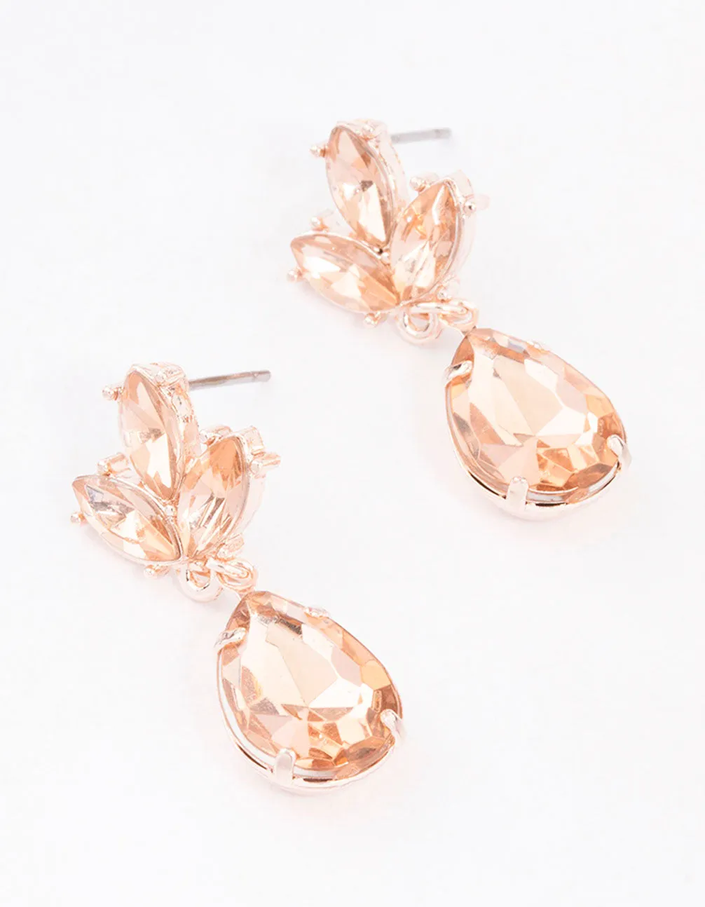 Blush Pear Marquise Diamante Drop Earrings