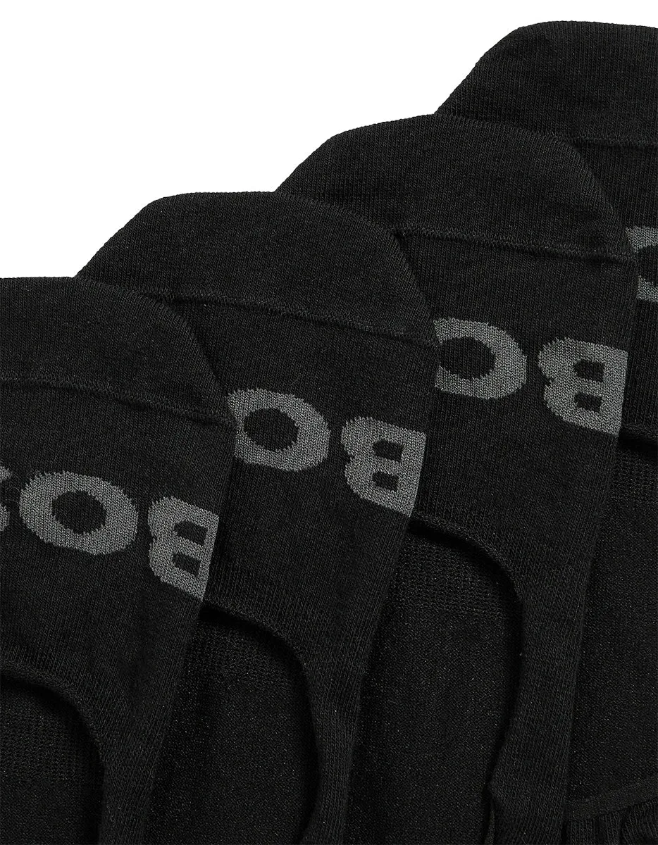 Boss 2 Pairs Invisible Logo Socks In Black For Men