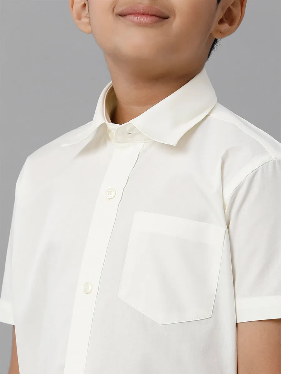 Boy Cream Half Sleeves Shirt