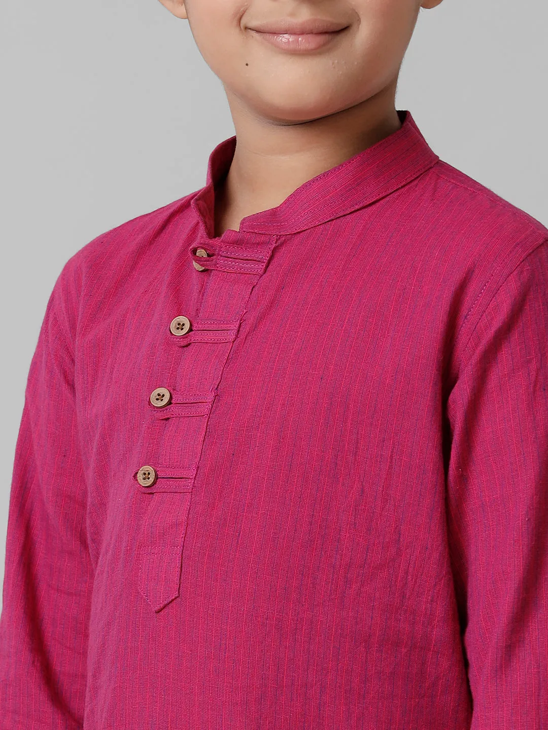 Boys Breeze Cotton Purple Kurta with Cream Elastic Panchakacham Towel Combo COT4