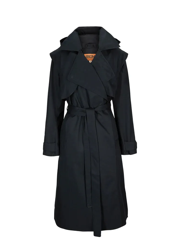 BRGN Regndrape Black Trench Coat