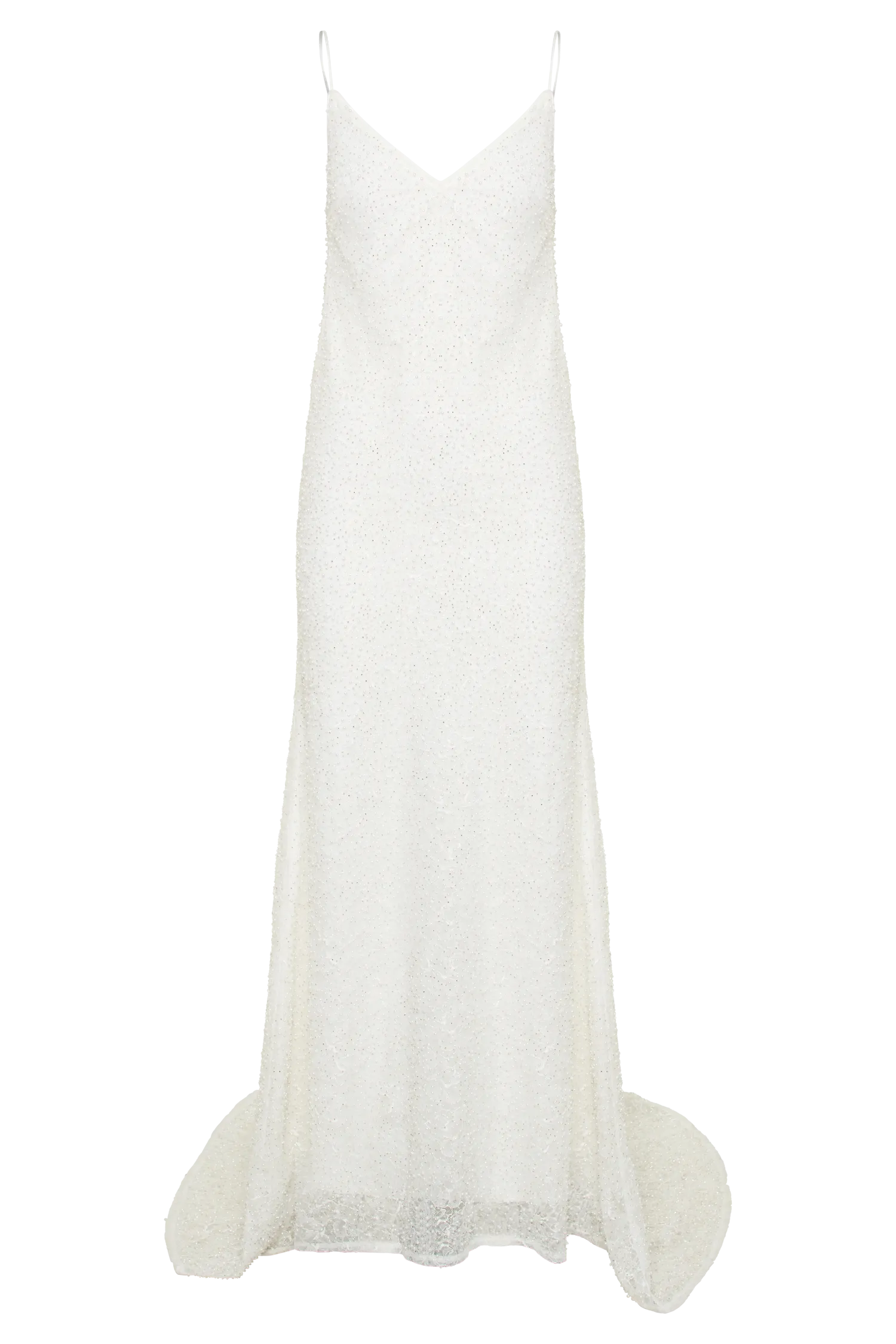 Catalina Pearl Beaded Wedding Gown - White