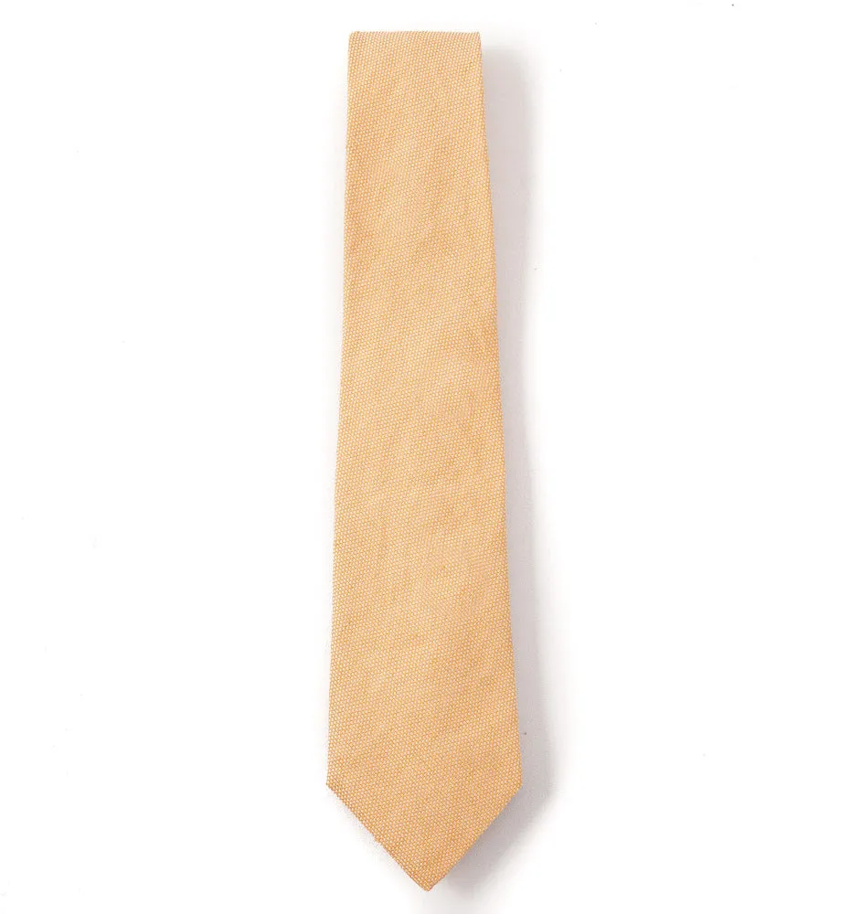 Cesare Attolini Sand Orange Woven Silk Tie