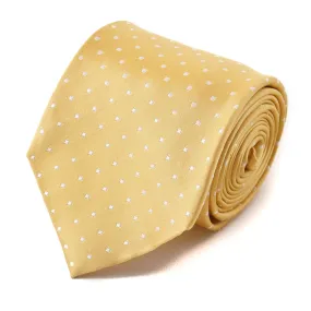 Cesare Attolini Yellow Jacquard Dot Silk Tie