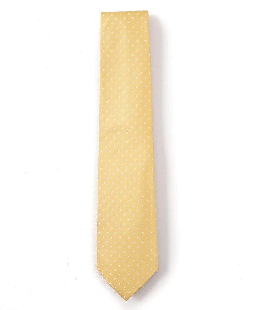 Cesare Attolini Yellow Jacquard Dot Silk Tie