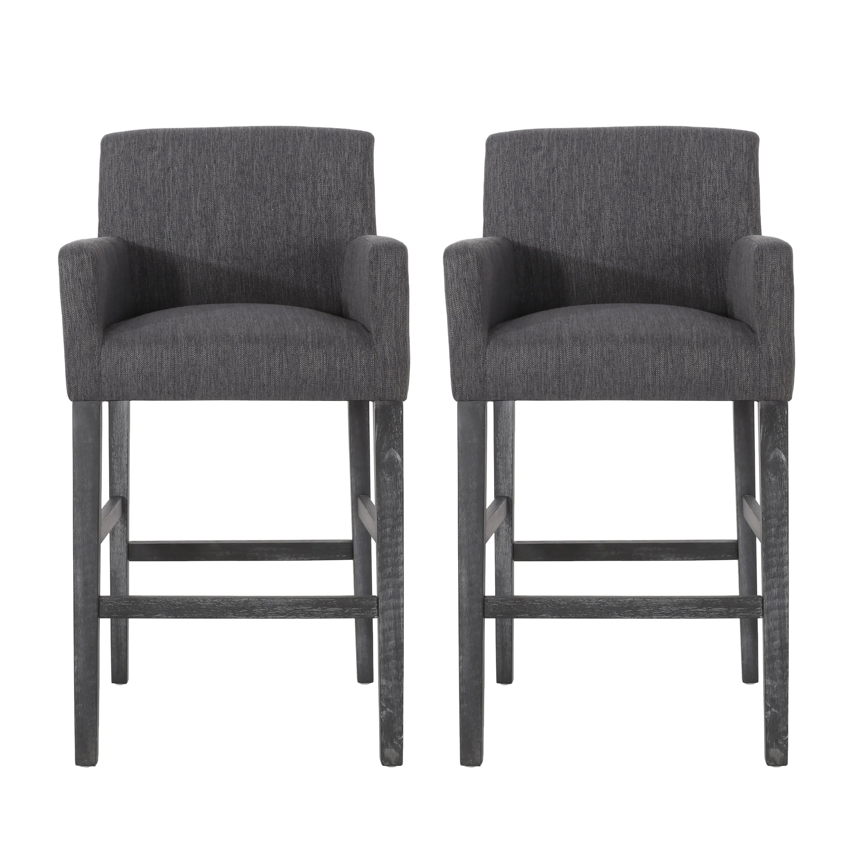 Chaparral Contemporary Fabric Upholstered Wood 30.5 inch Barstools, Set of 2