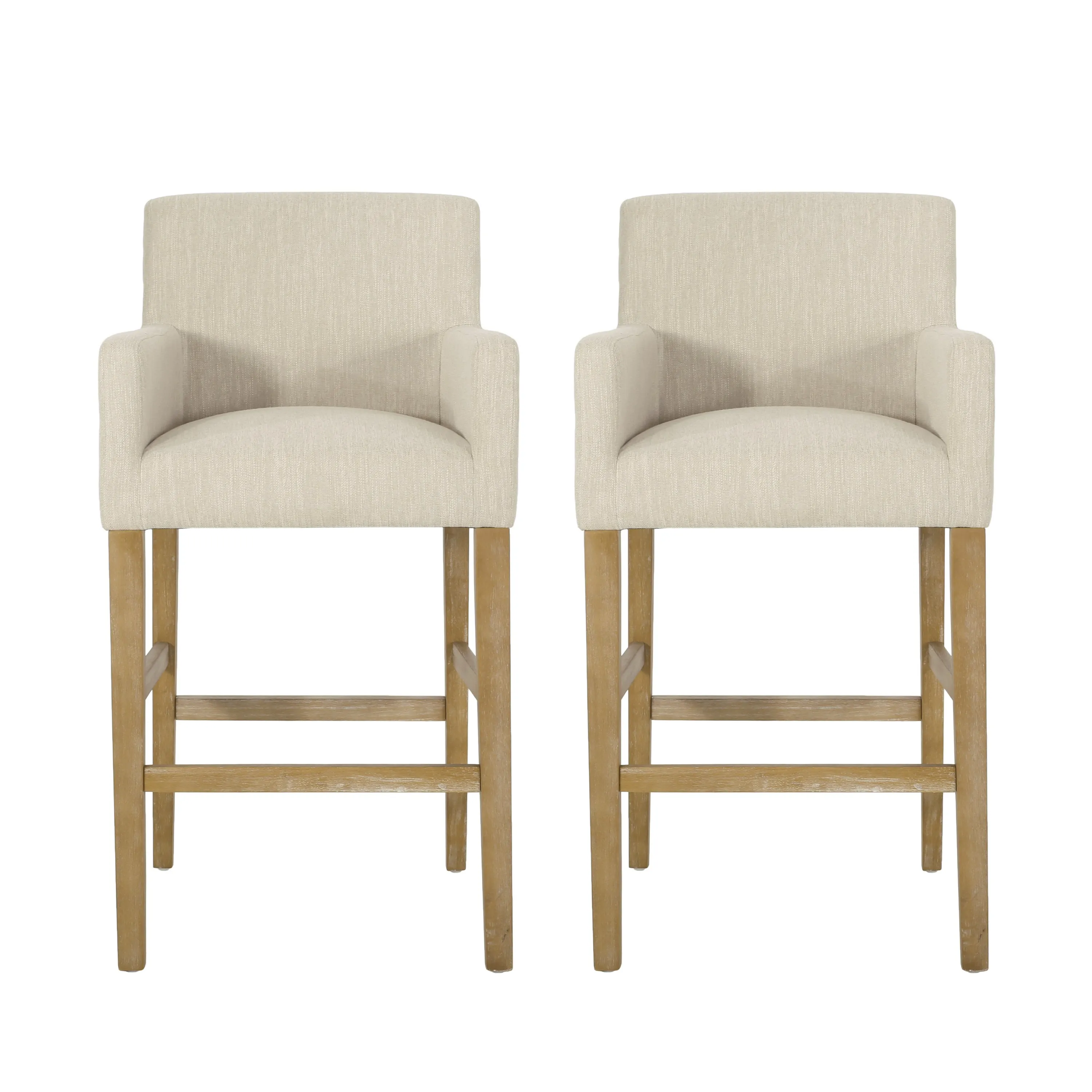 Chaparral Contemporary Fabric Upholstered Wood 30.5 inch Barstools, Set of 2