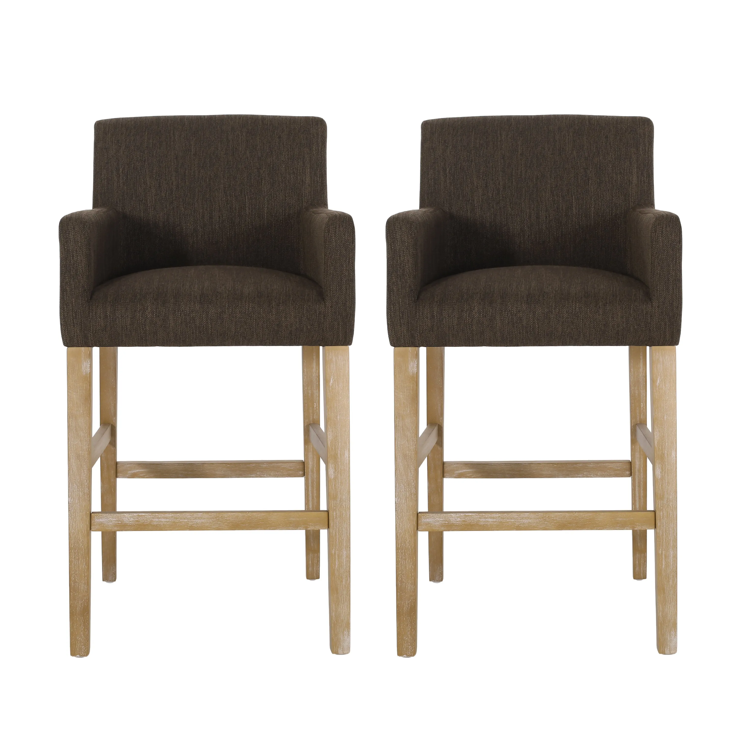 Chaparral Contemporary Fabric Upholstered Wood 30.5 inch Barstools, Set of 2