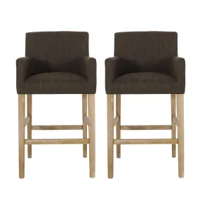 Chaparral Contemporary Fabric Upholstered Wood 30.5 inch Barstools, Set of 2