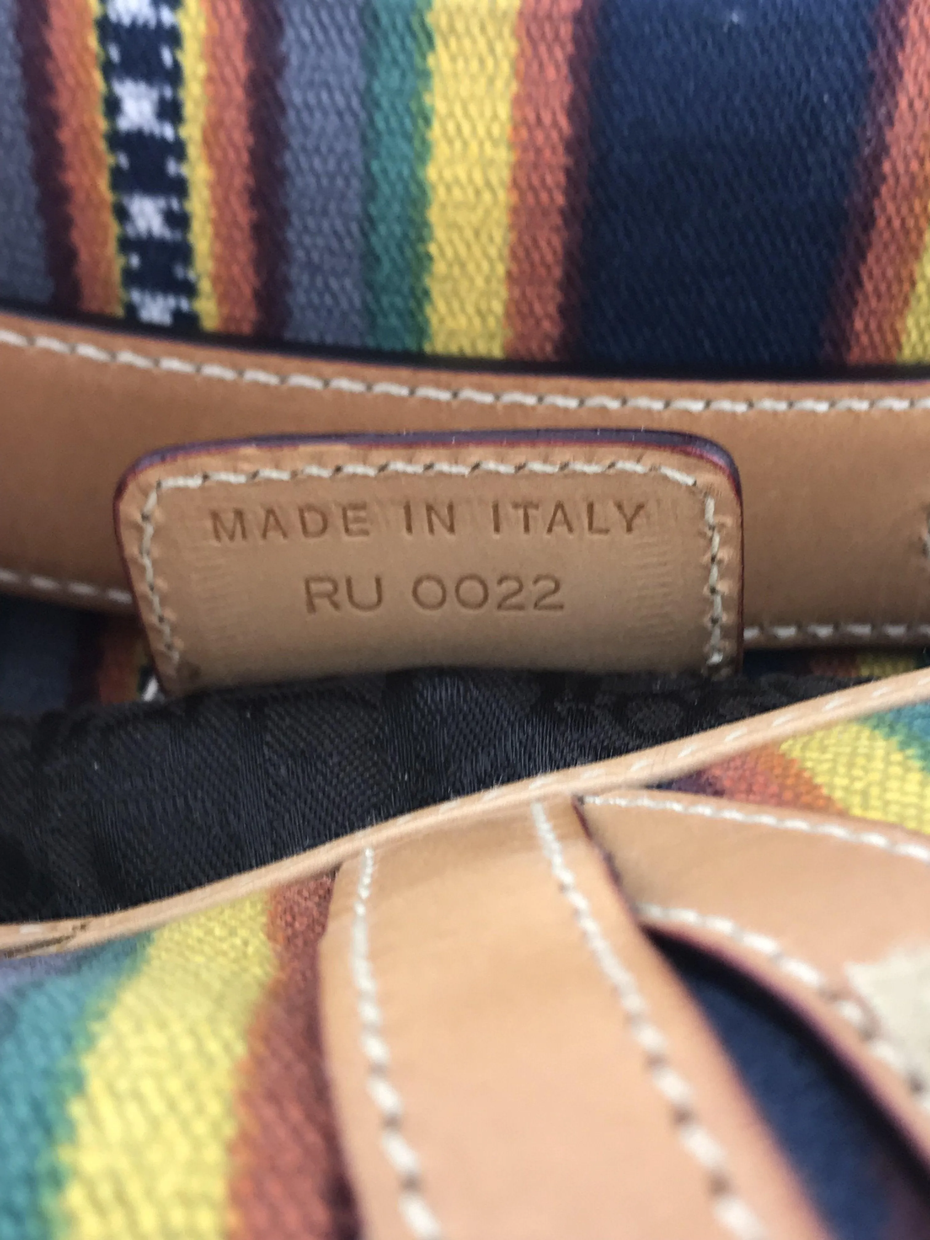 Christian Dior Canvas Striped Saddle Bag