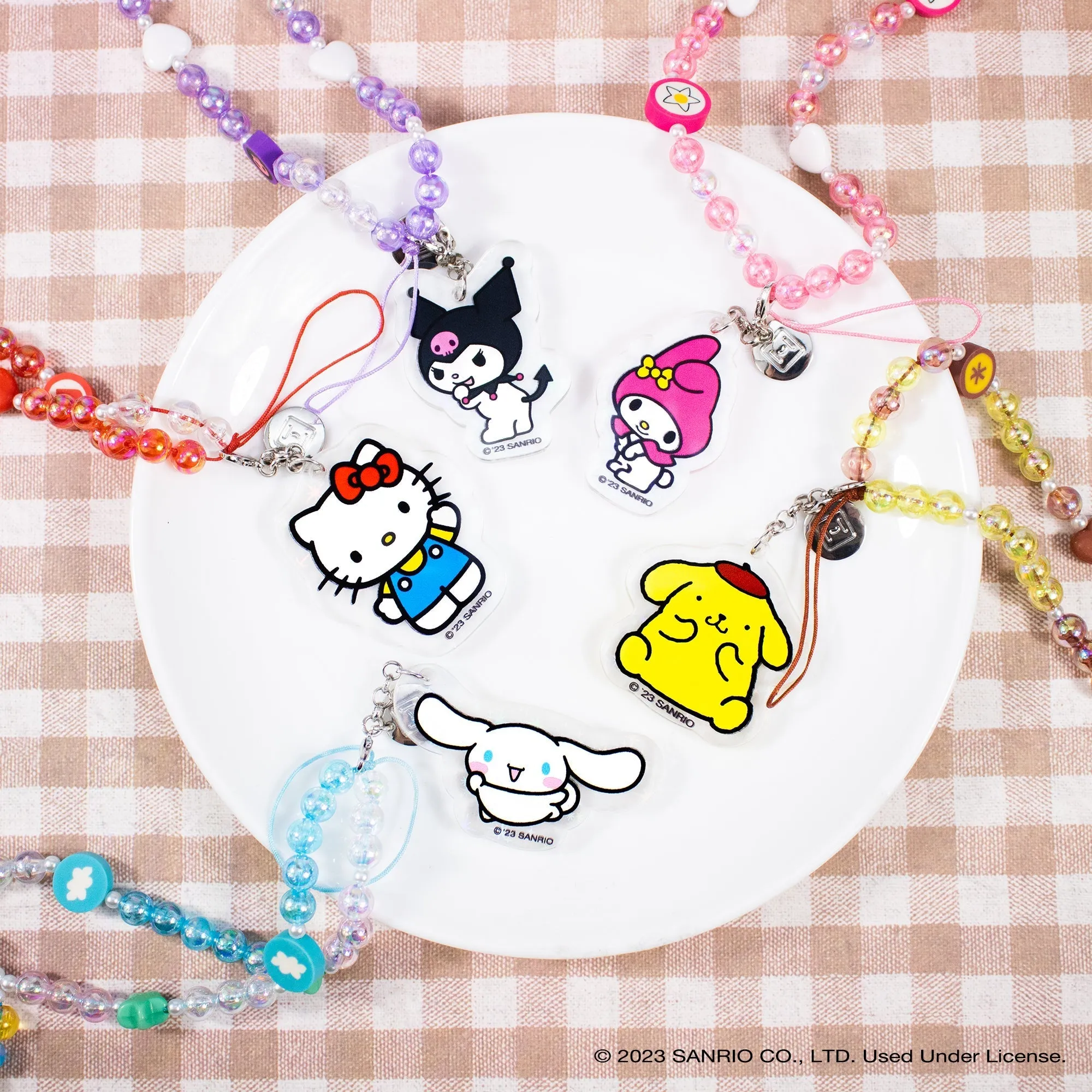 Cinnamoroll Beaded Charm Mobile Phone Wrist Strap