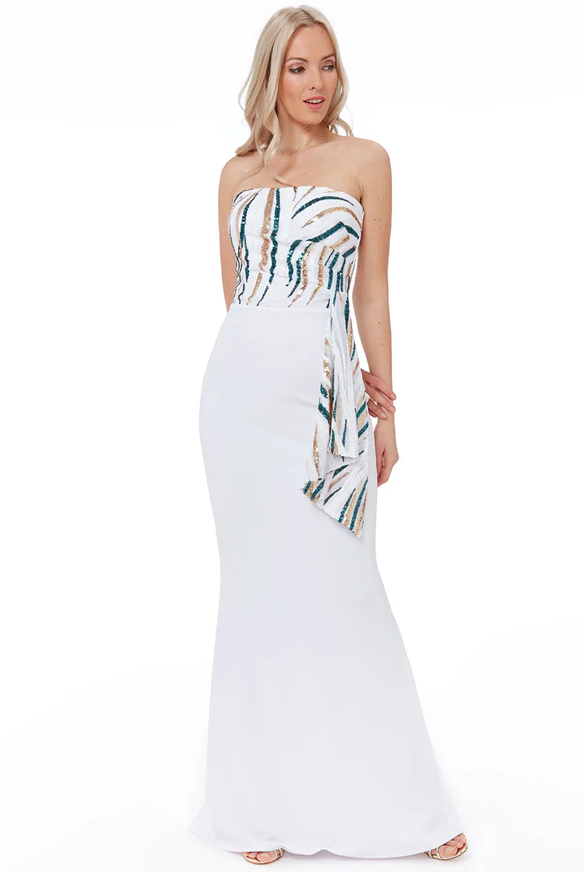 City Goddess Sequin Bandeau Maxi Dress