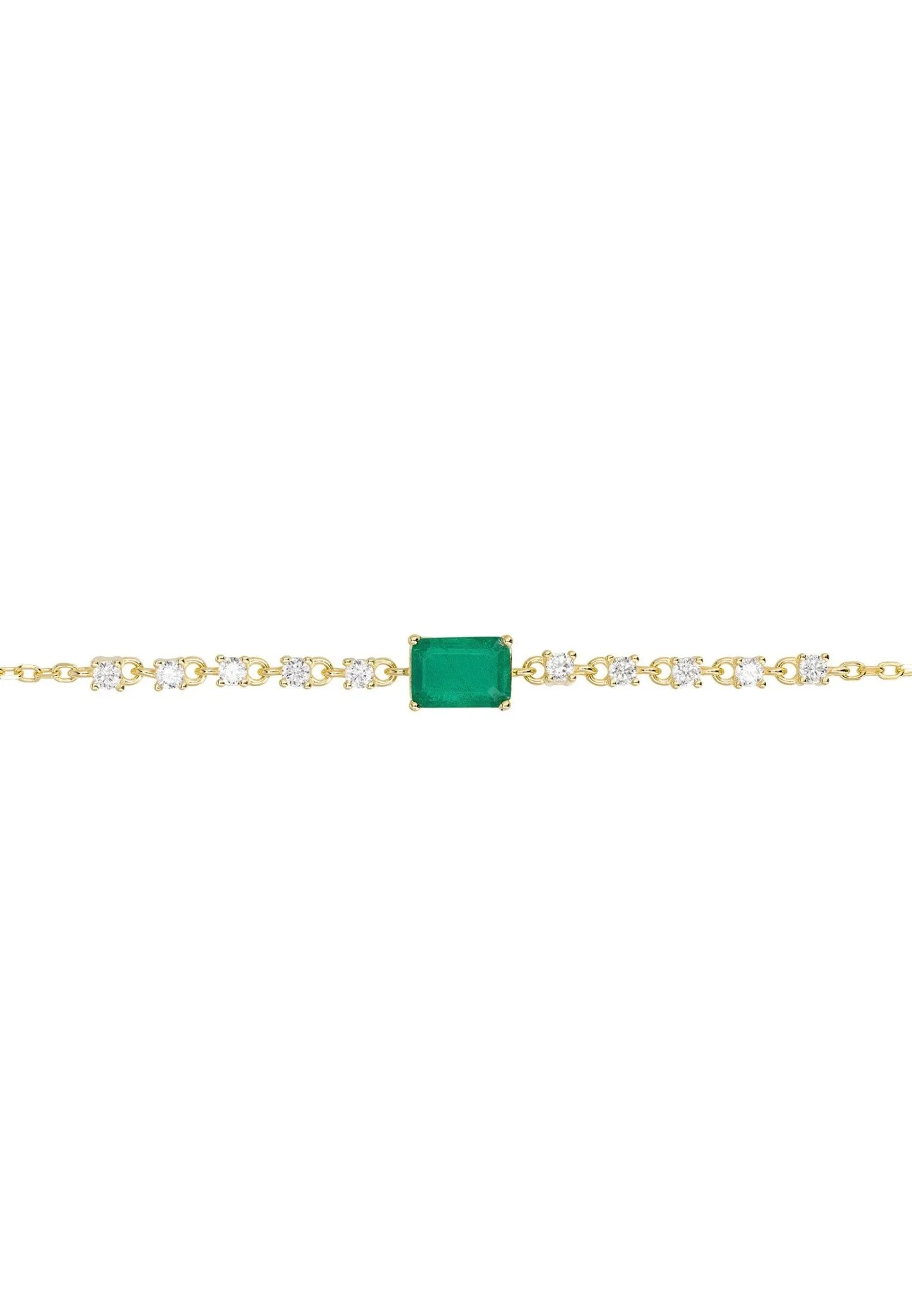 Claudia Gemstone Bracelet Gold Colombian Emerald