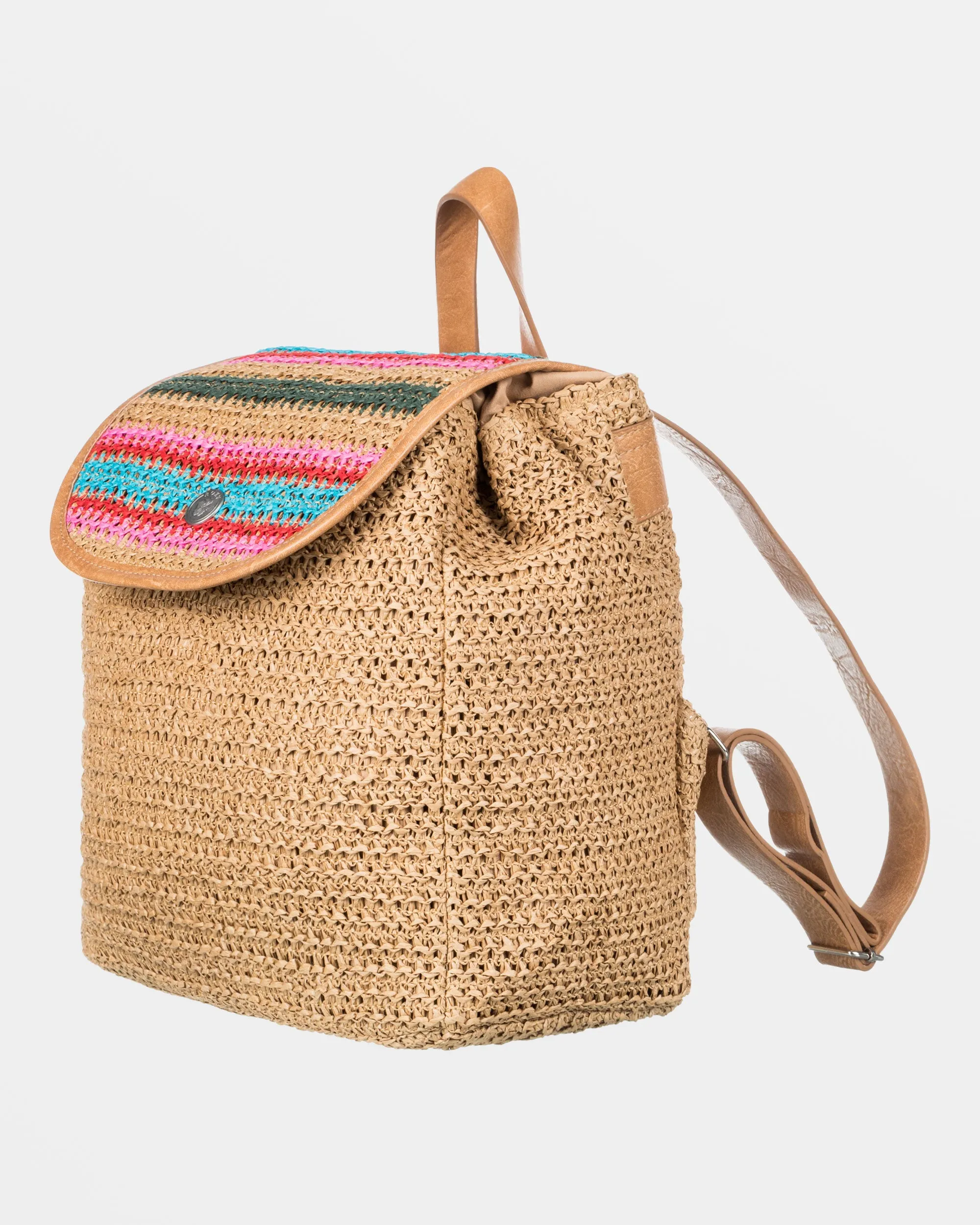 Coco Pearl Straw Backpack - Natural