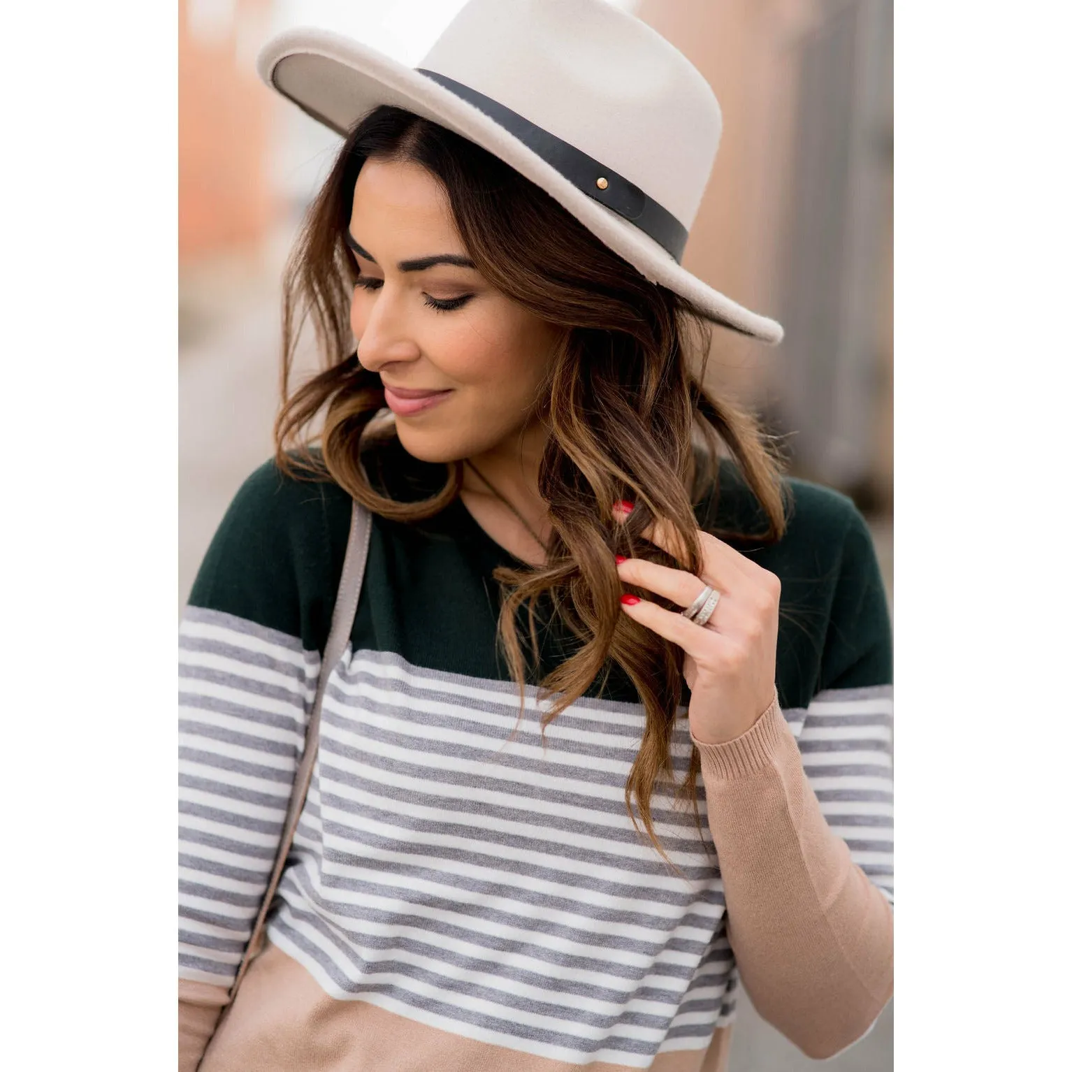 Color Block Striped Long Sleeve Tee