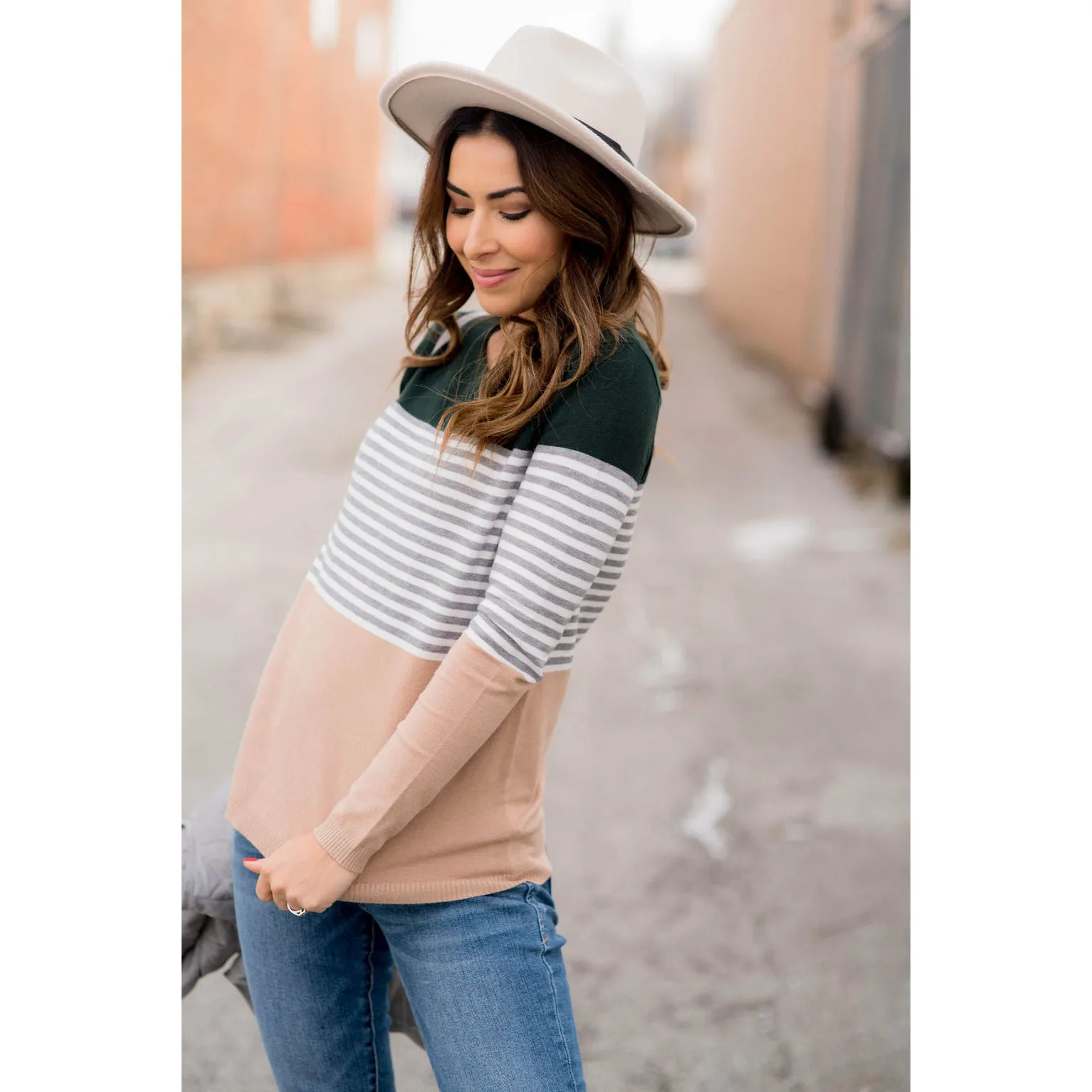 Color Block Striped Long Sleeve Tee