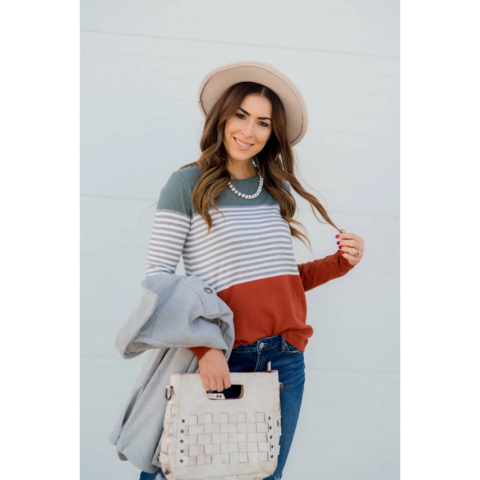 Color Block Striped Long Sleeve Tee