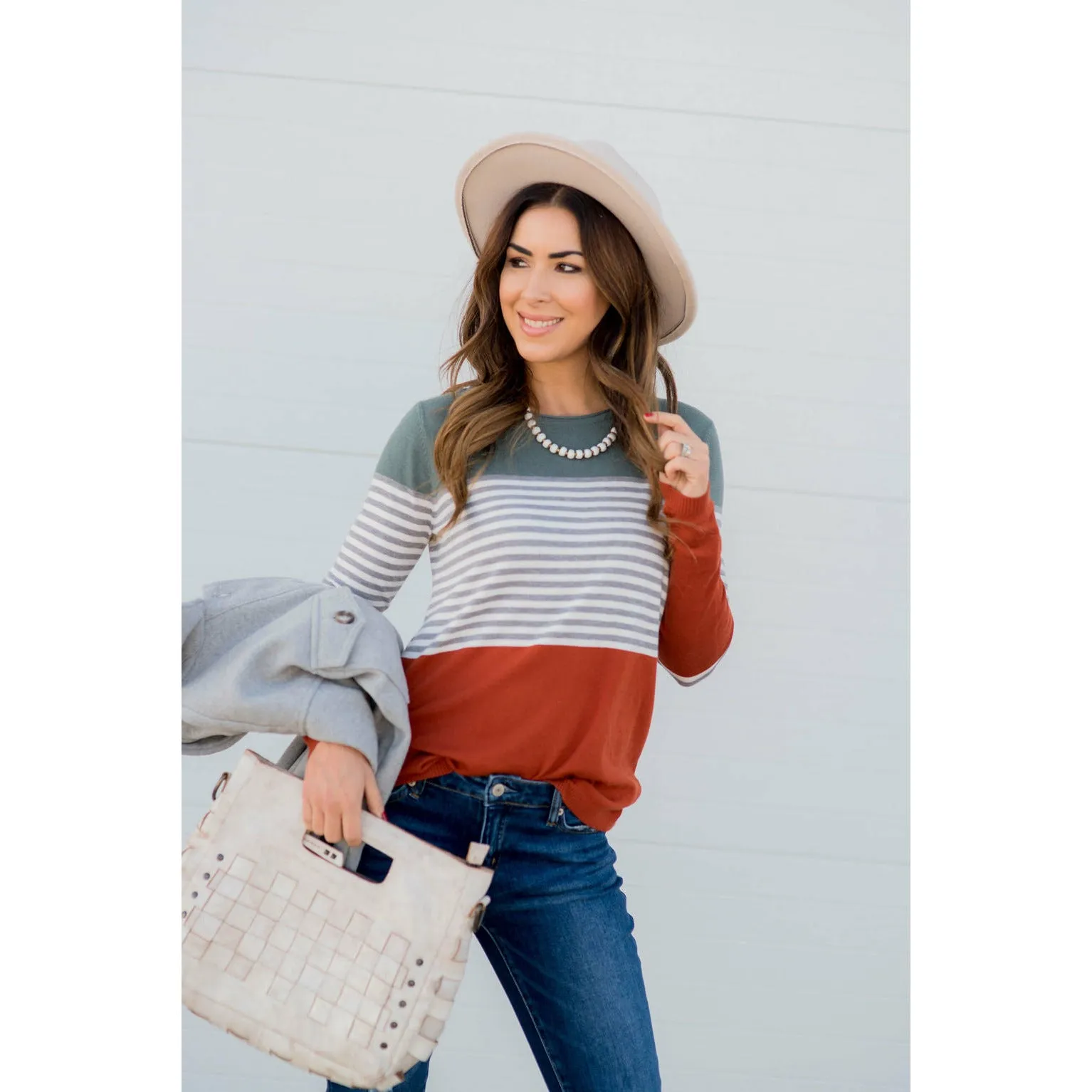 Color Block Striped Long Sleeve Tee