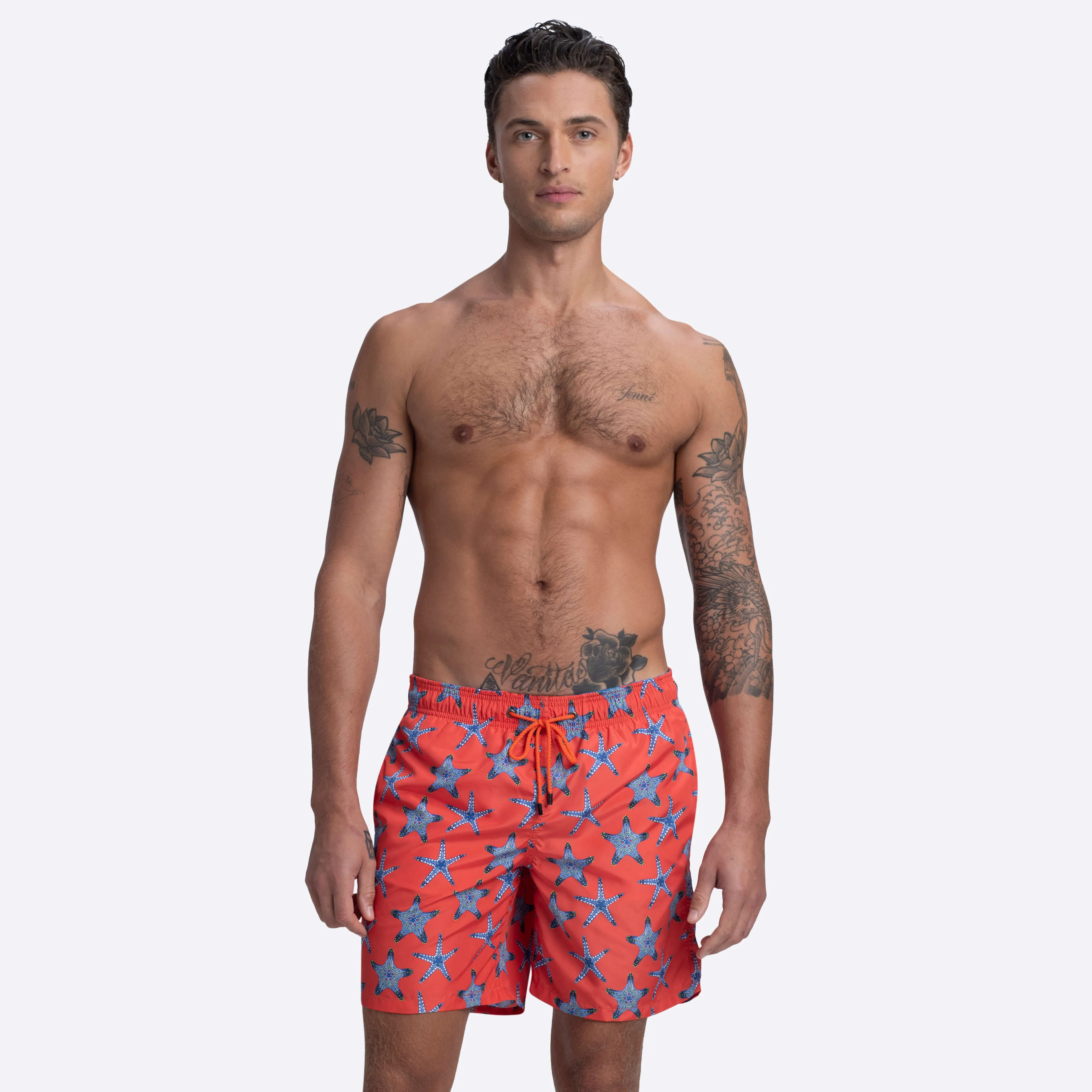 DELANO Starfish Print Swim Trunks