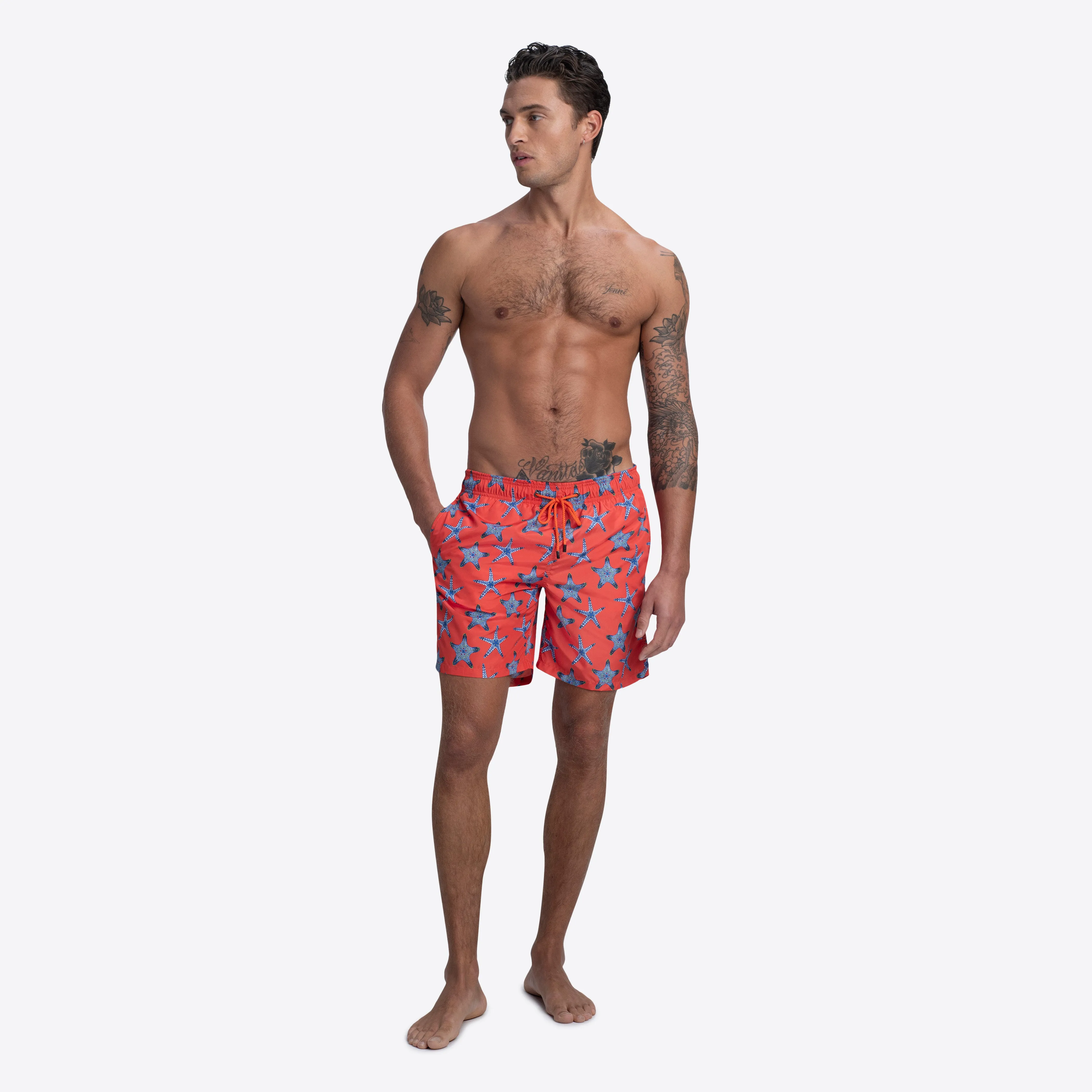 DELANO Starfish Print Swim Trunks