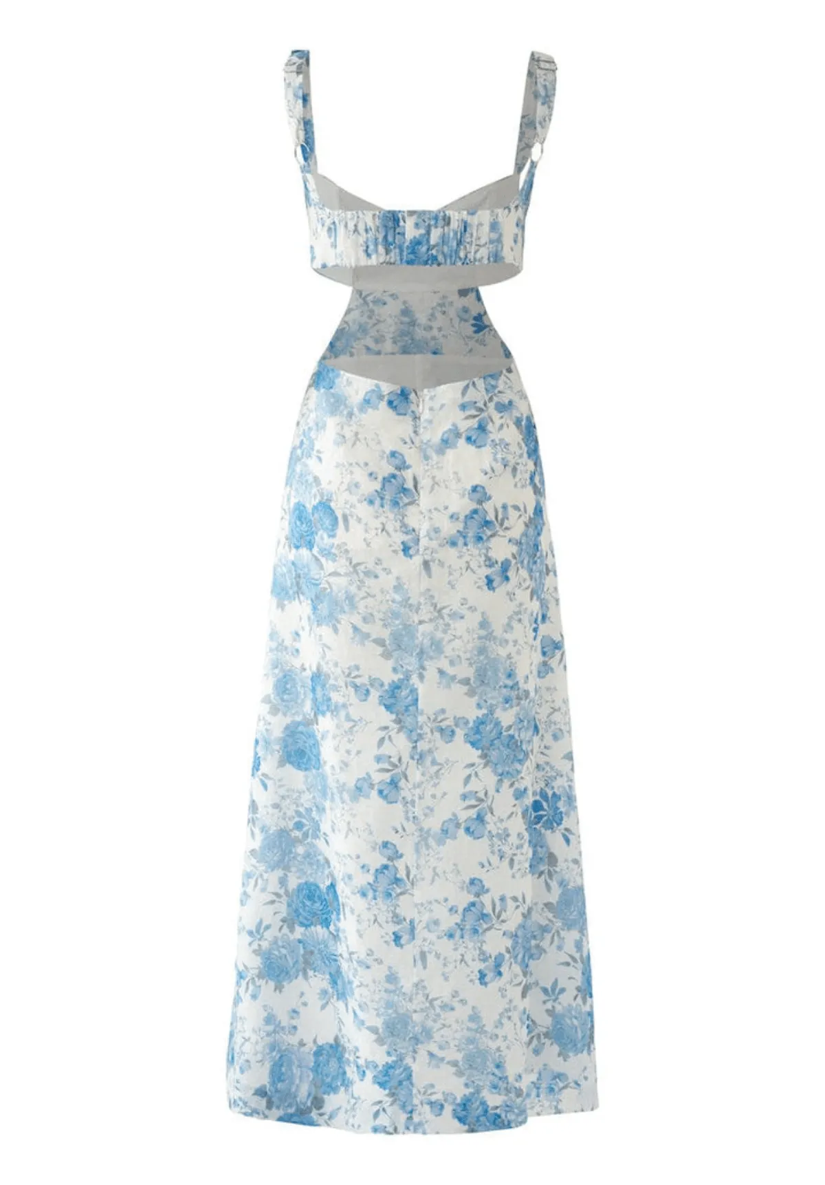 Delilah Cut Out Midi Dress - Sky Blue Floral