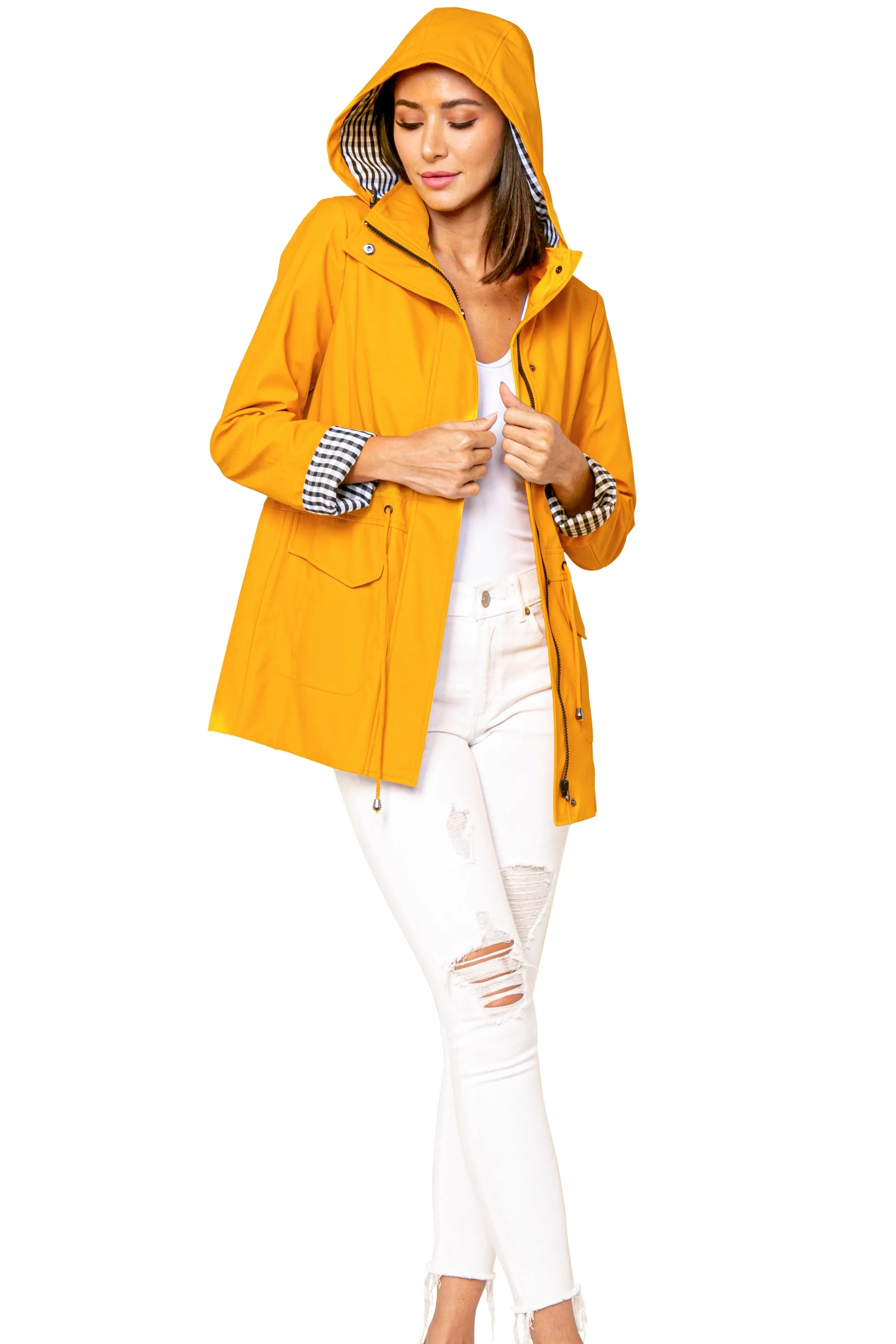 Derek Hooded Trench Rain Coat