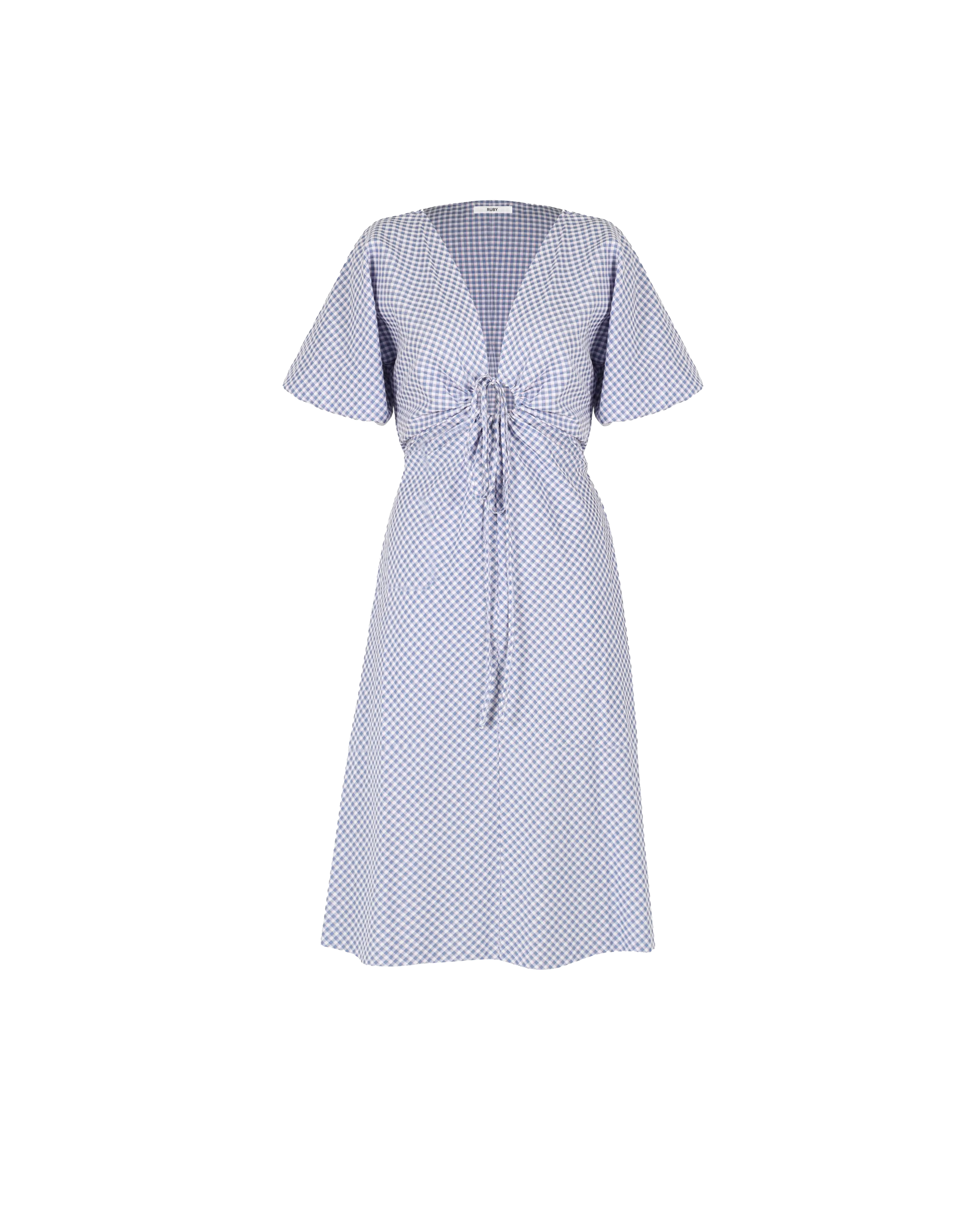 DONOVAN TIE DRESS BLUE GINGHAM