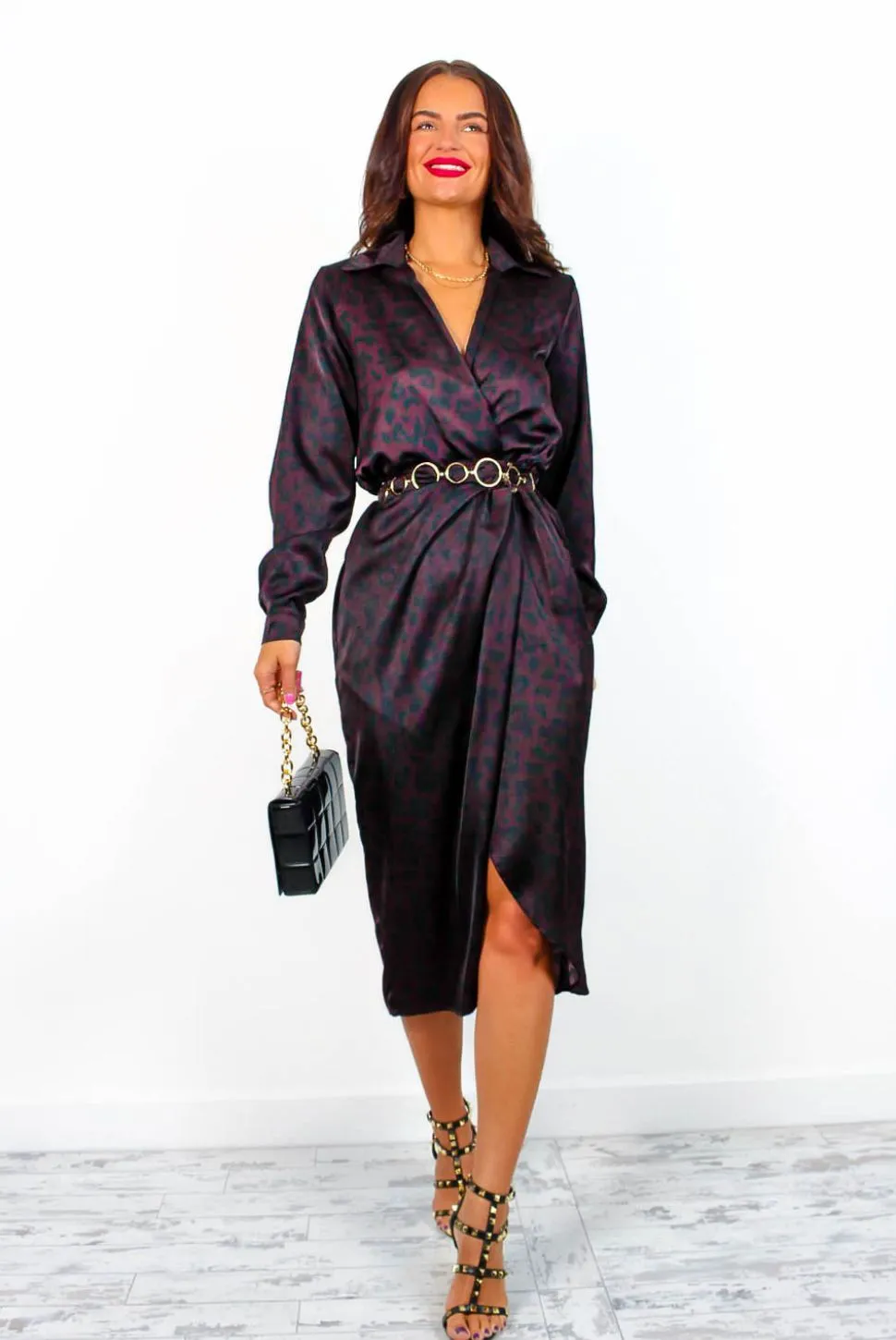 Dont Play With My Feelings - Plum Leopard Midi Dress