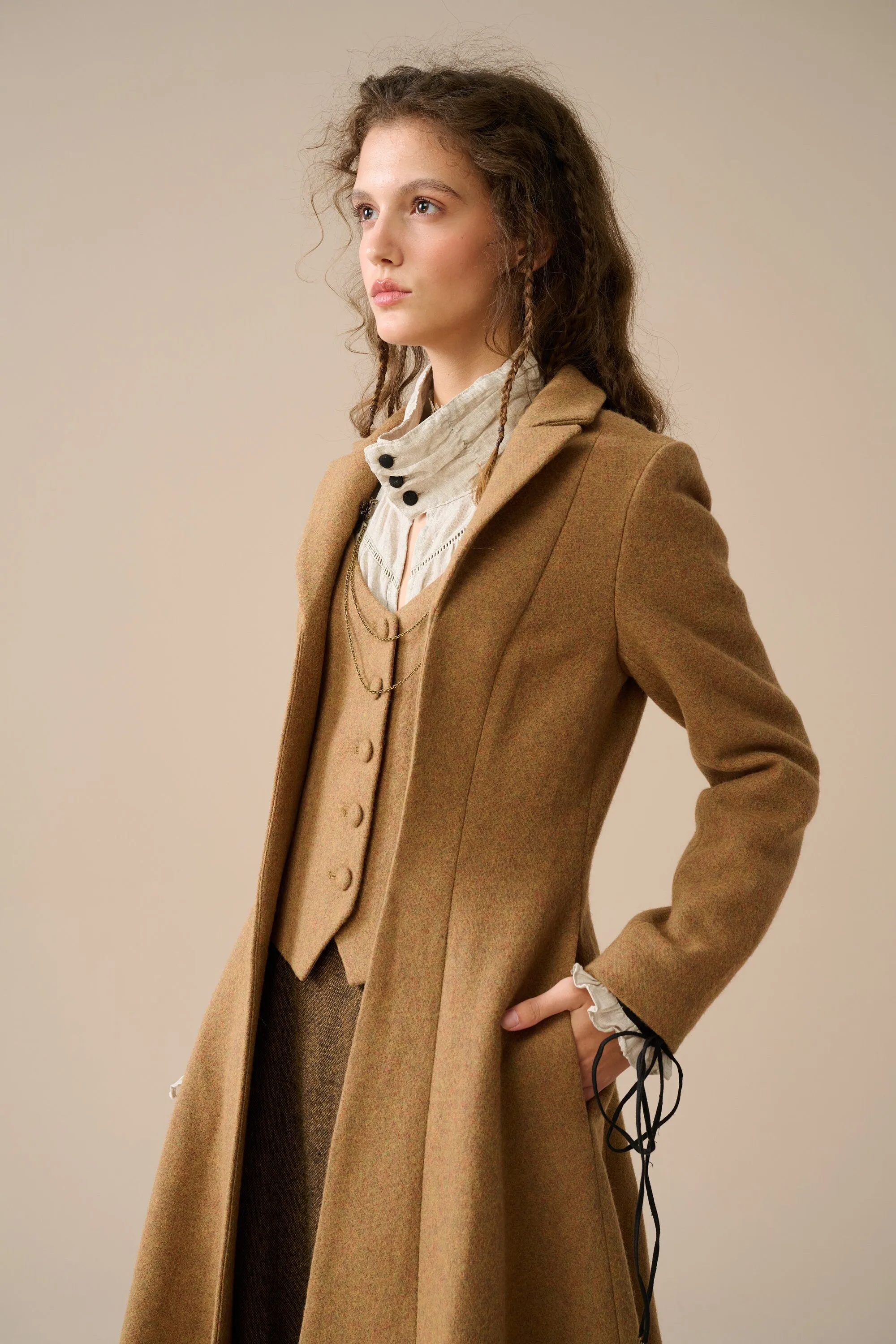 Doreen 15 |Vest-Layered 100% Wool Coat