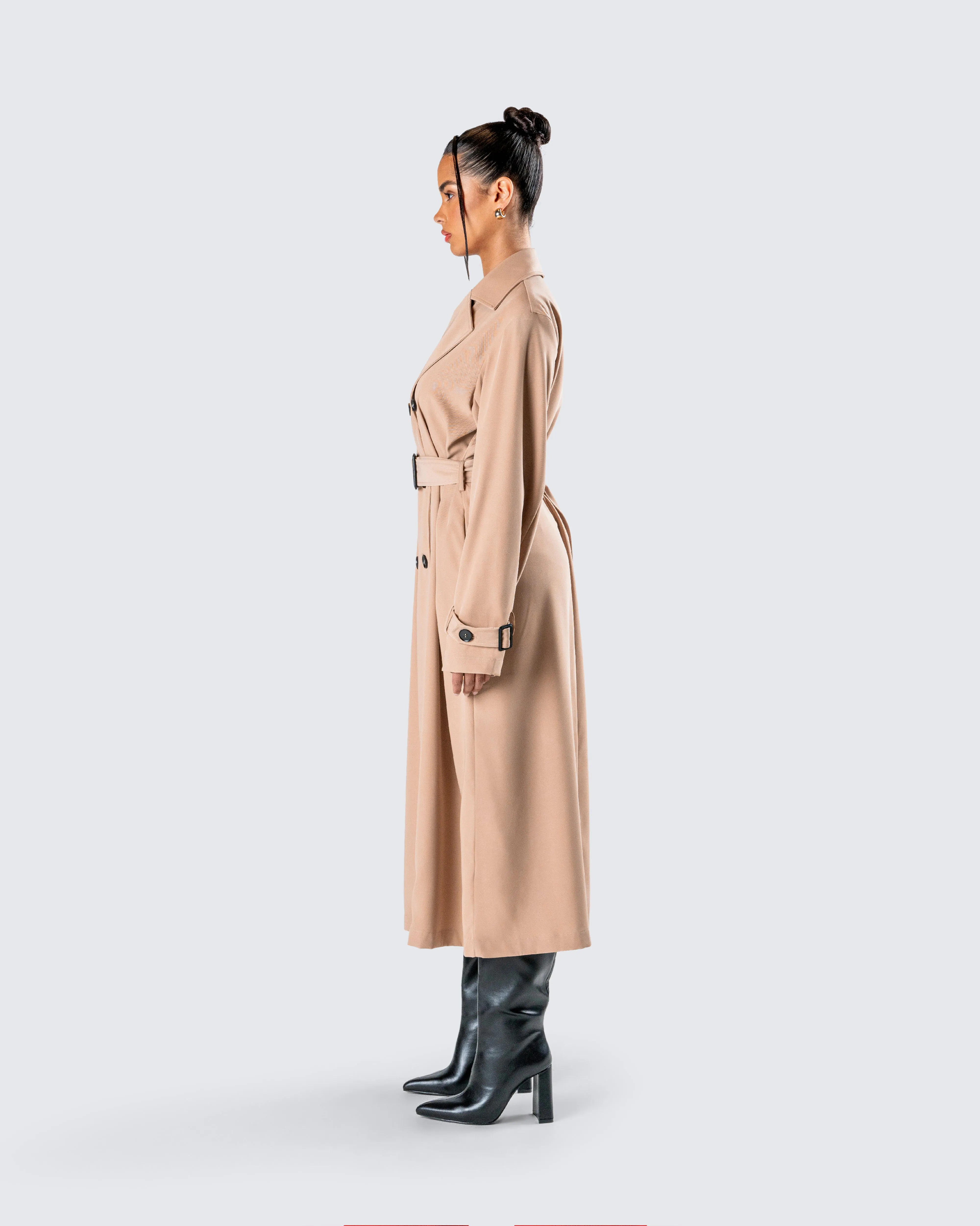 Doutzen Tan Twill Trench Coat