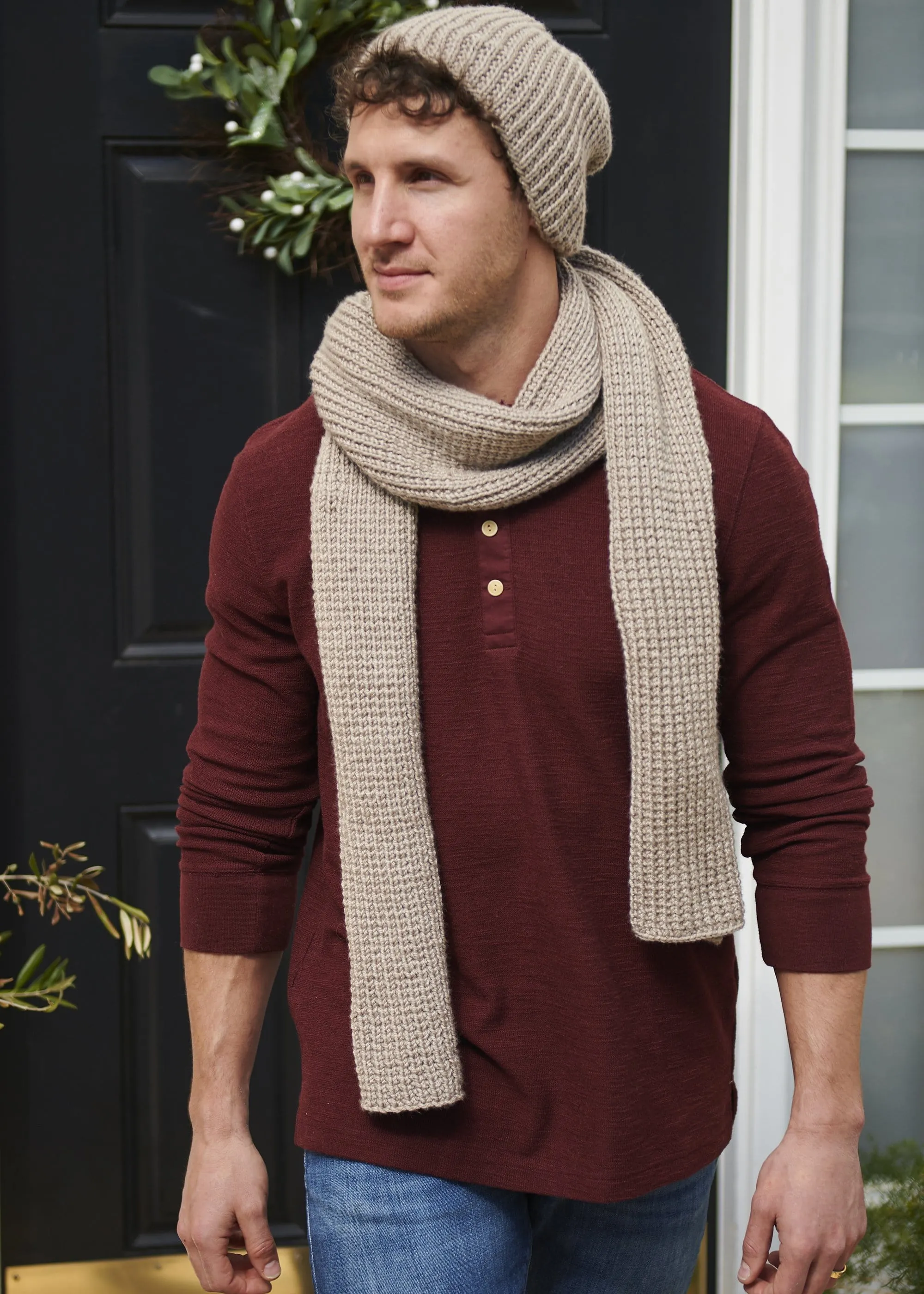 Easy Ribbed Beanie and Scarf Set