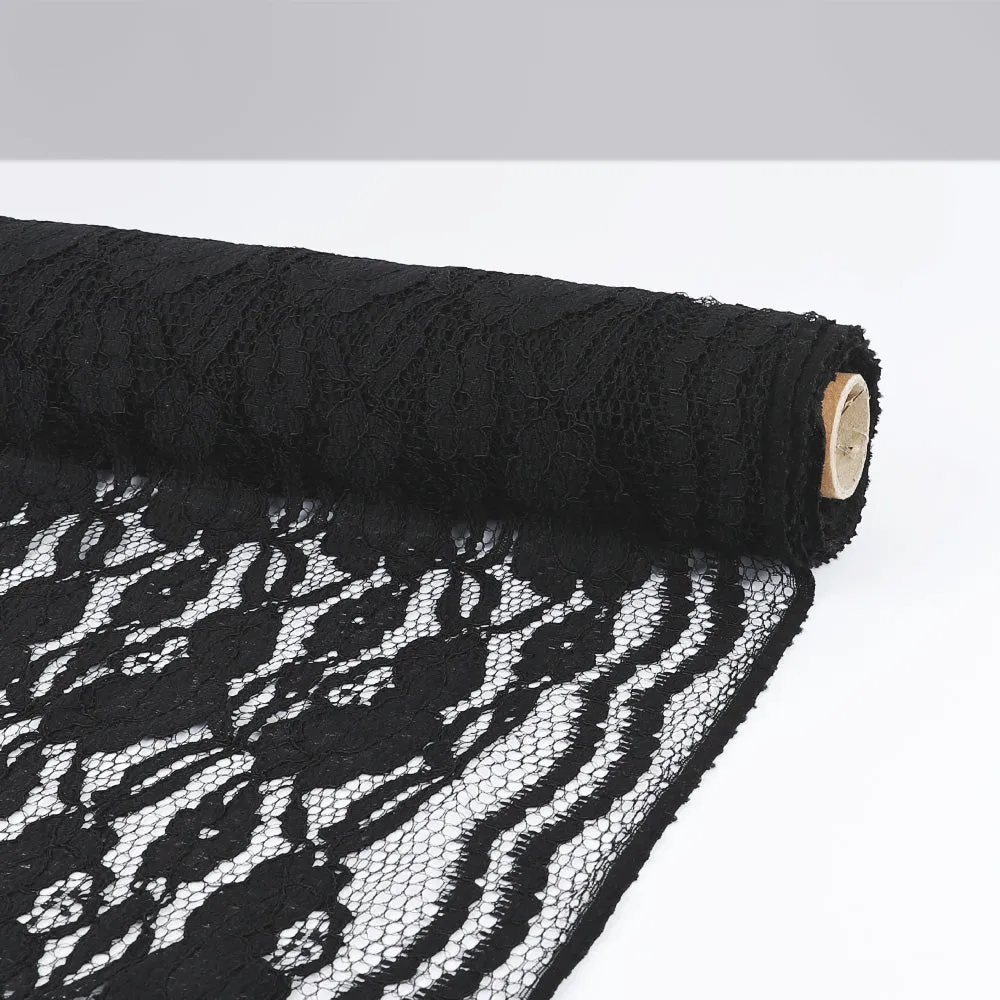 Edged Floral Lace - Black