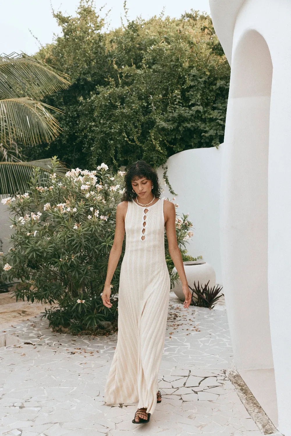 El Mar Knit Maxi Dress Cream